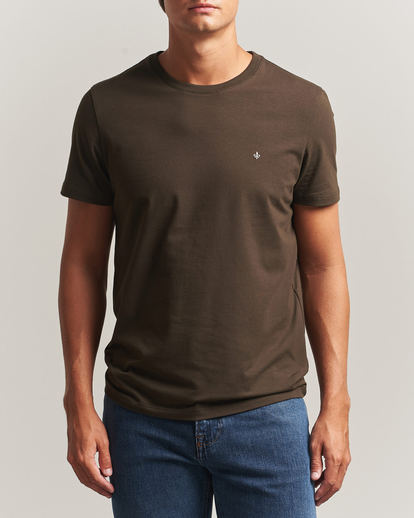 Uomini | T-shirt | Morris | James Crew Neck T-Shirt Brown