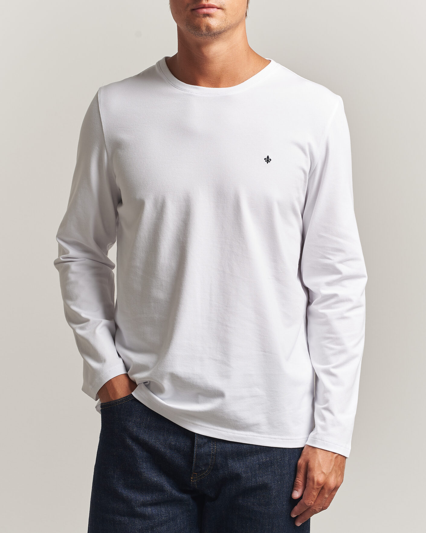 Uomini | T-shirt | Morris | James Long Sleeve T-Shirt White
