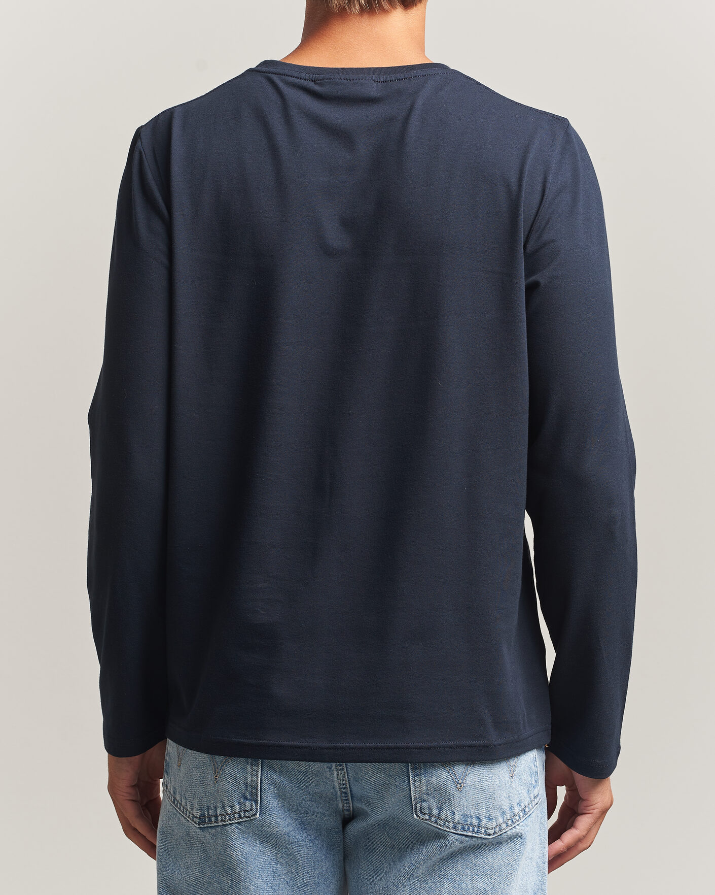Uomini | T-shirt | Morris | James Long Sleeve T-Shirt Old Blue