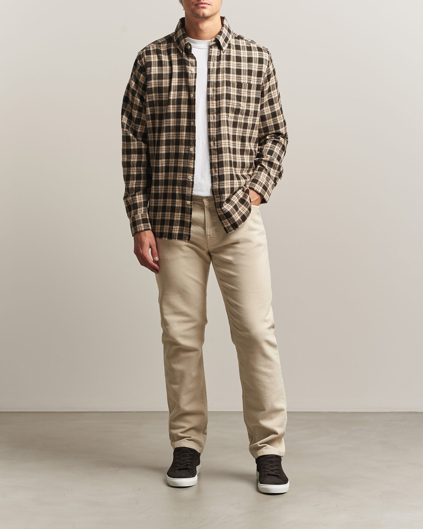 Uomini | Pantaloni | Morris | James Winter Twill 5-Pocket Pants Off White