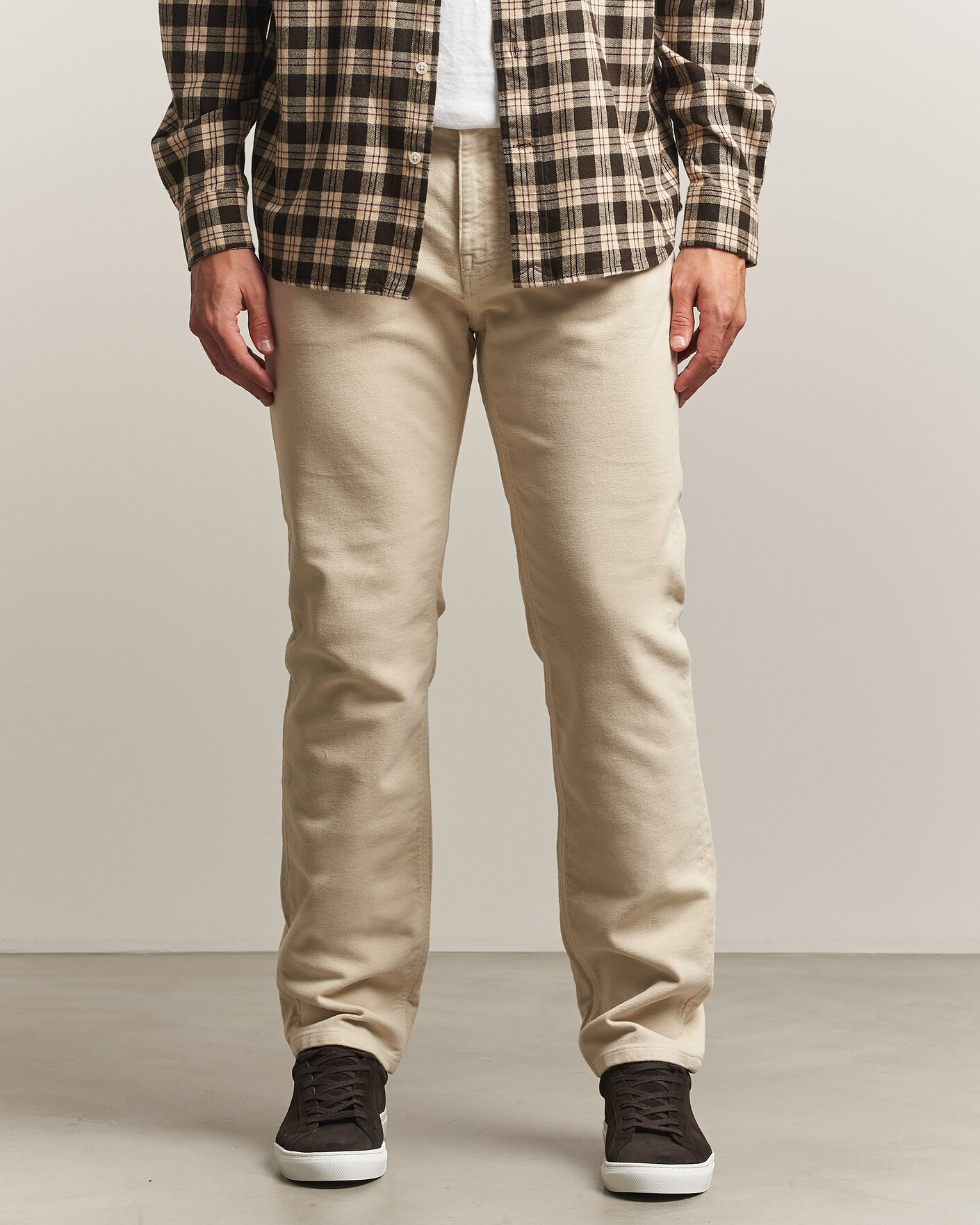 Uomini | Pantaloni | Morris | James Winter Twill 5-Pocket Pants Off White