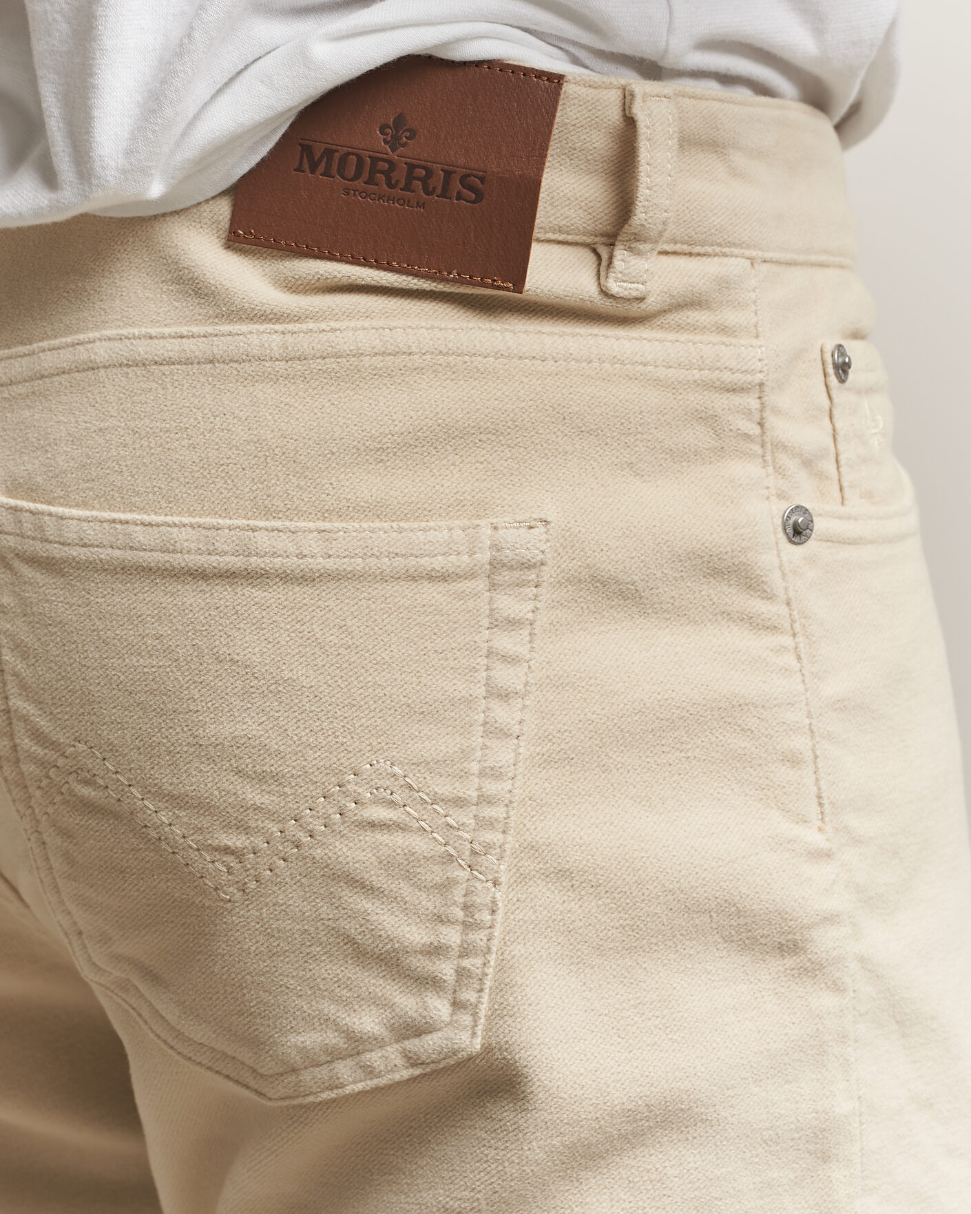 Uomini | Pantaloni | Morris | James Winter Twill 5-Pocket Pants Off White