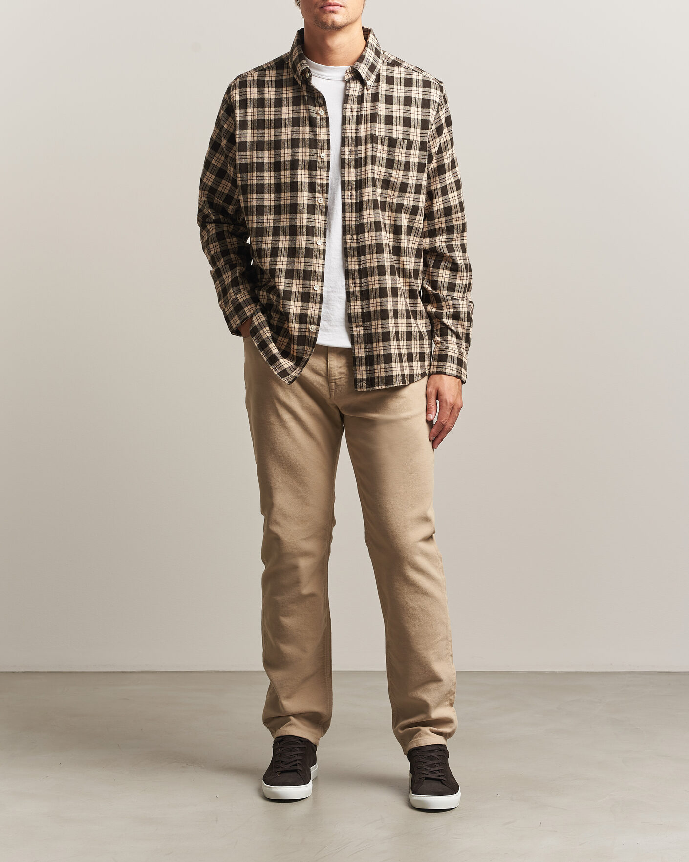 Uomini | Pantaloni | Morris | James Winter Twill 5-Pocket Pants Khaki