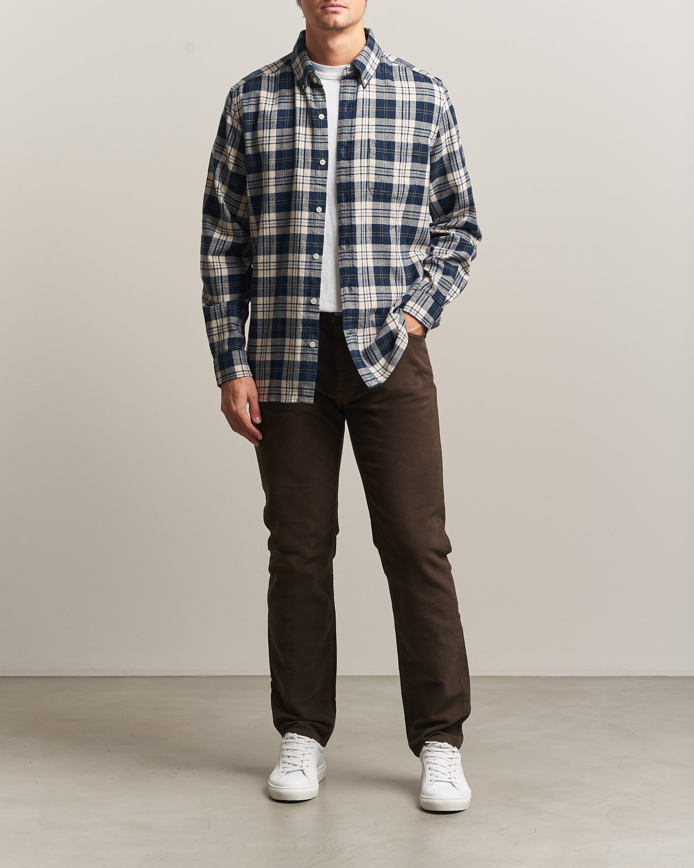 Uomini | Pantaloni | Morris | James Winter Twill 5-Pocket Pants Brown