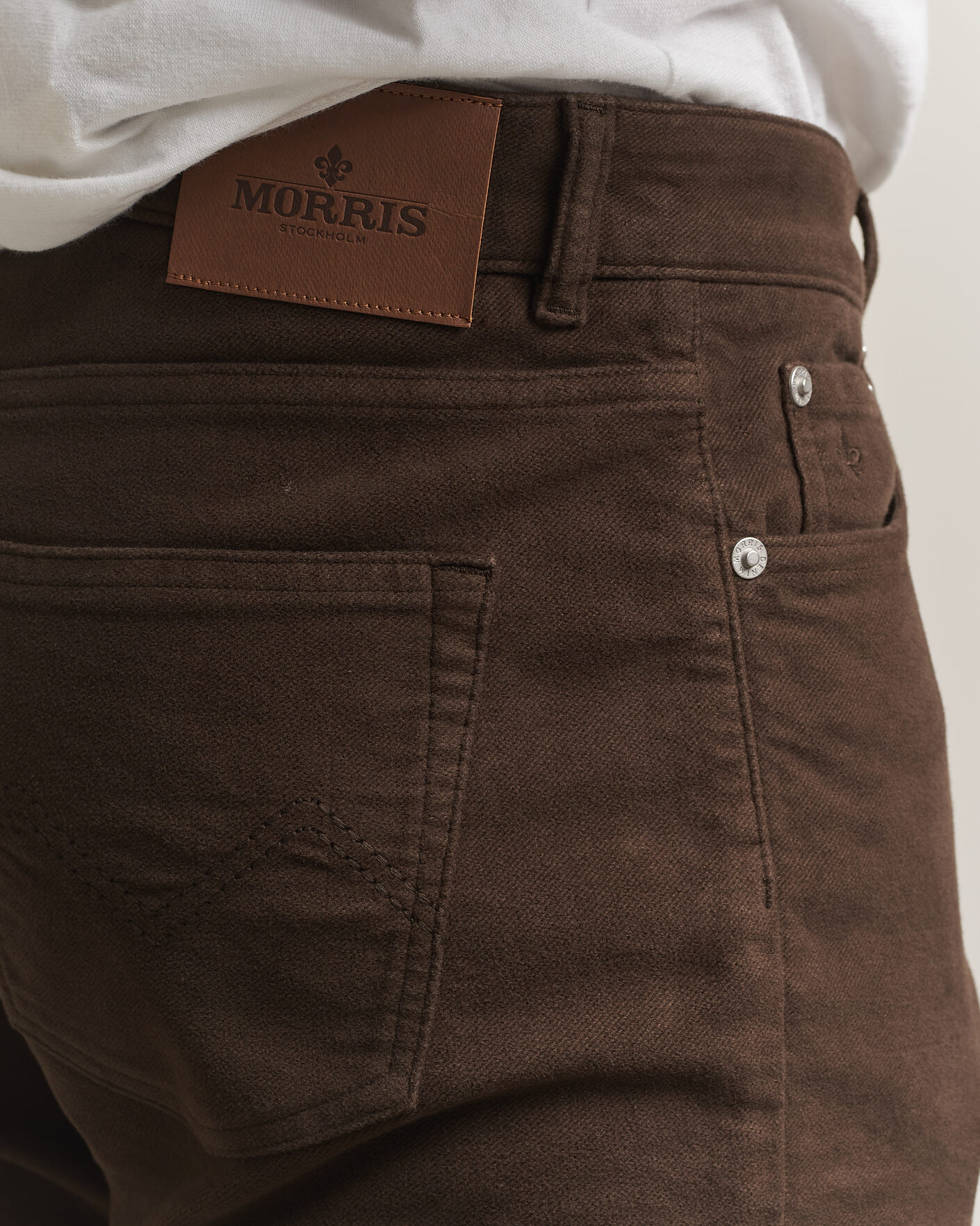 Uomini | Pantaloni | Morris | James Winter Twill 5-Pocket Pants Brown