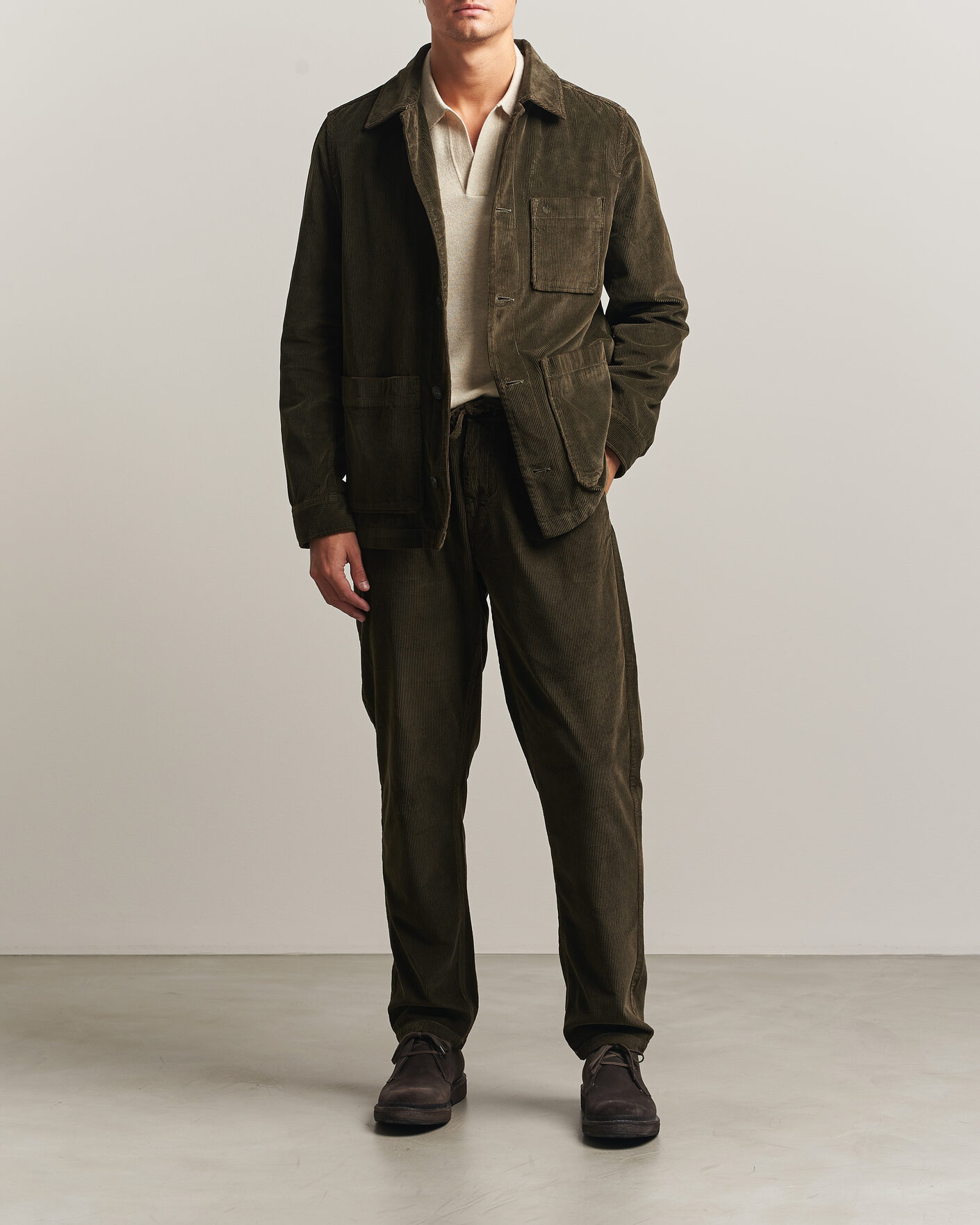 Uomini | Pantaloni | Morris | Fenix Cord Trousers Olive