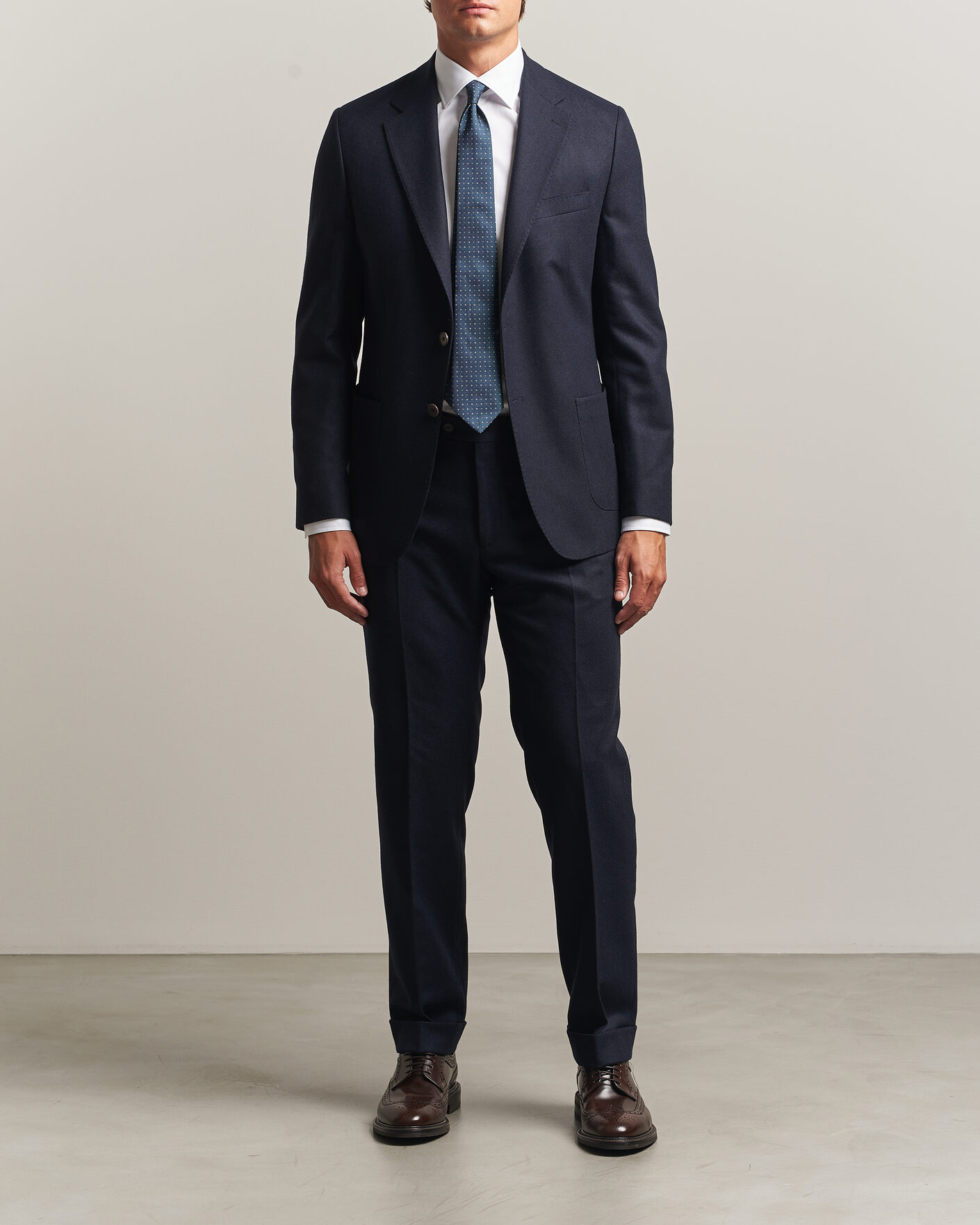 Uomini | Pantaloni | Morris | Flannel Suit Trousers Navy