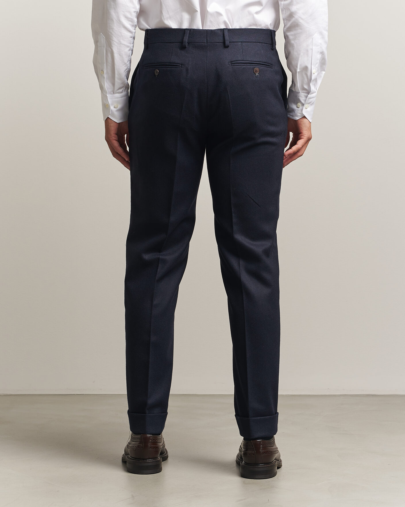 Uomini | Pantaloni | Morris | Flannel Suit Trousers Navy