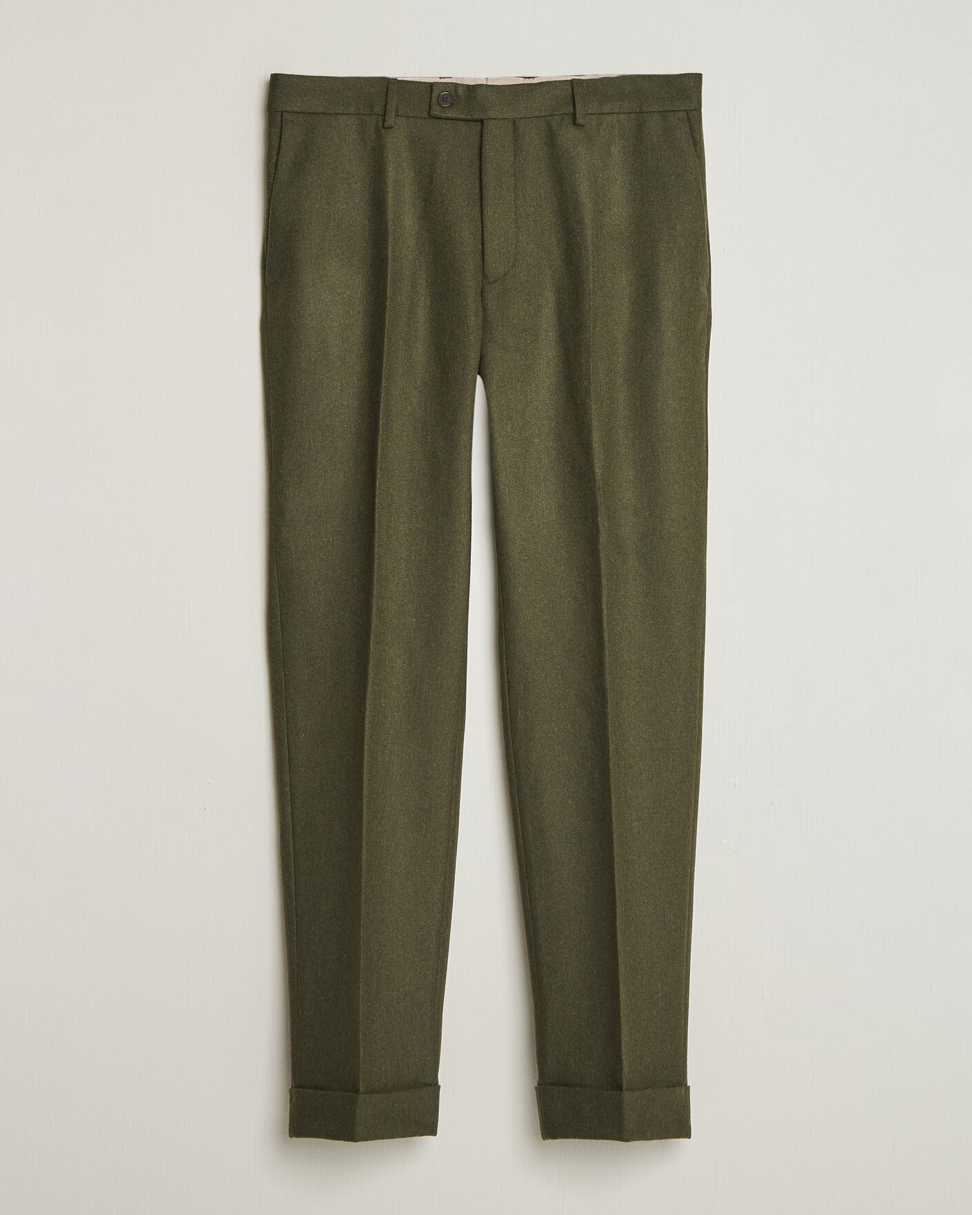 Uomini | Pantaloni | Morris | Flannel Suit Trousers Green