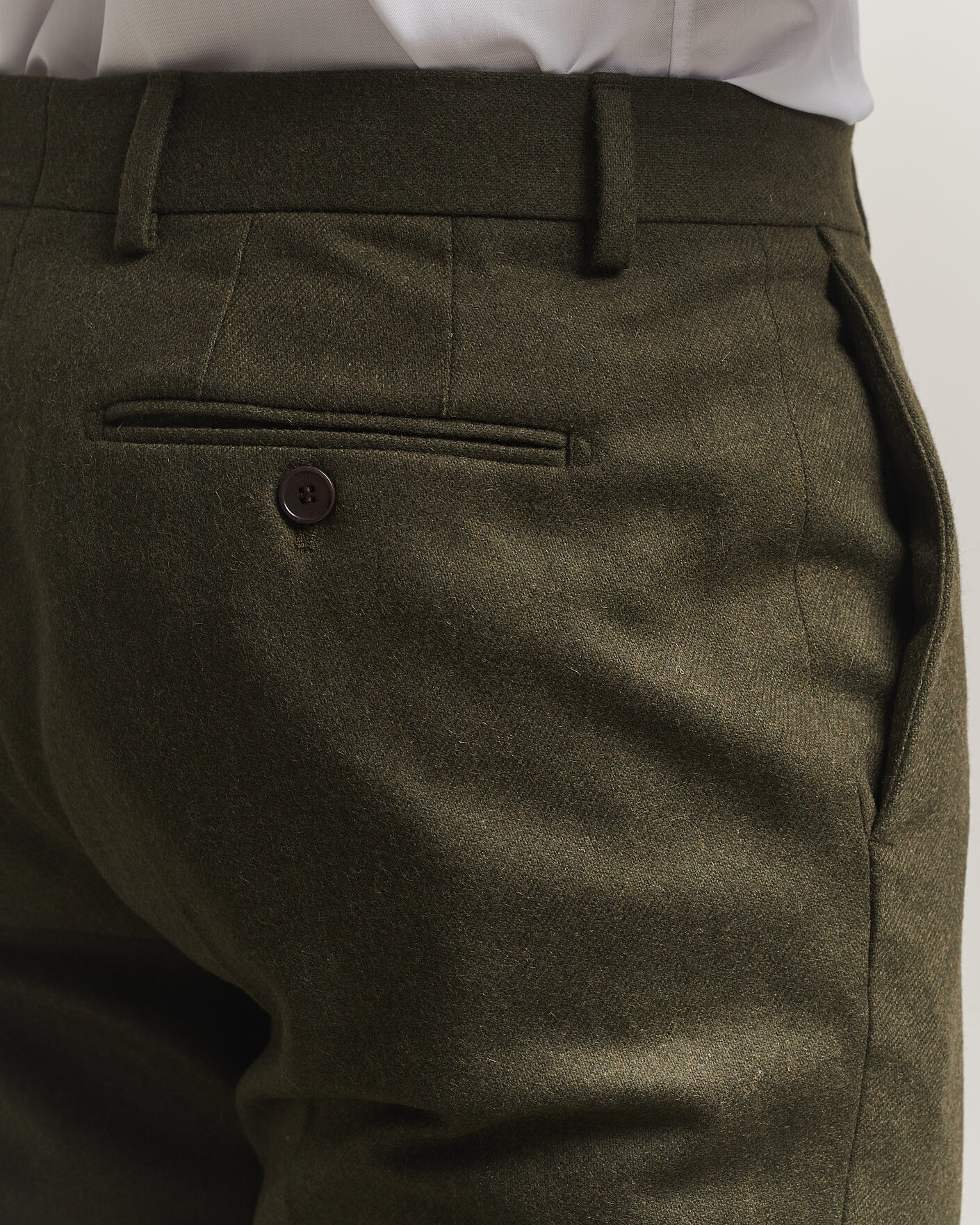 Uomini | Pantaloni | Morris | Flannel Suit Trousers Green