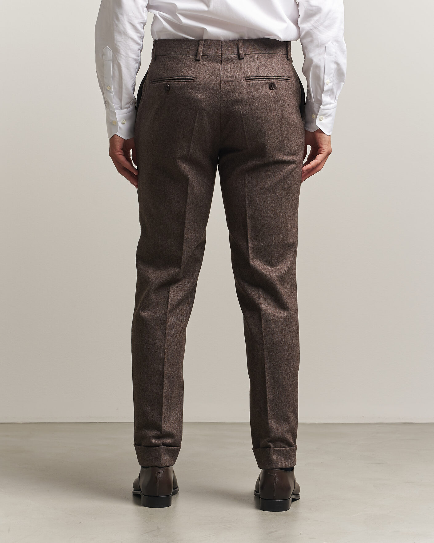 Uomini | Pantaloni | Morris | Flannel Suit Trousers Brown