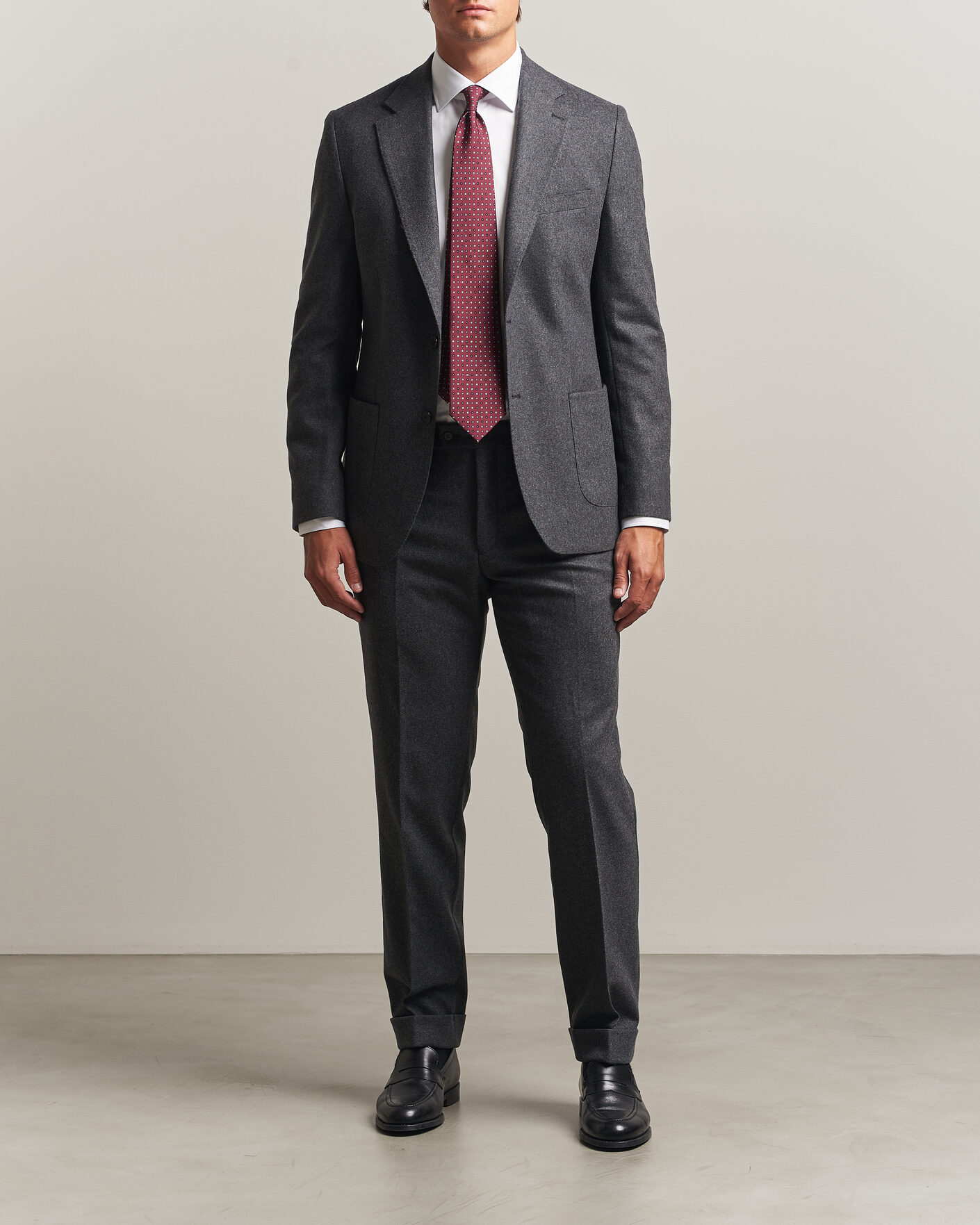 Uomini | Pantaloni | Morris | Flannel Suit Trousers Grey