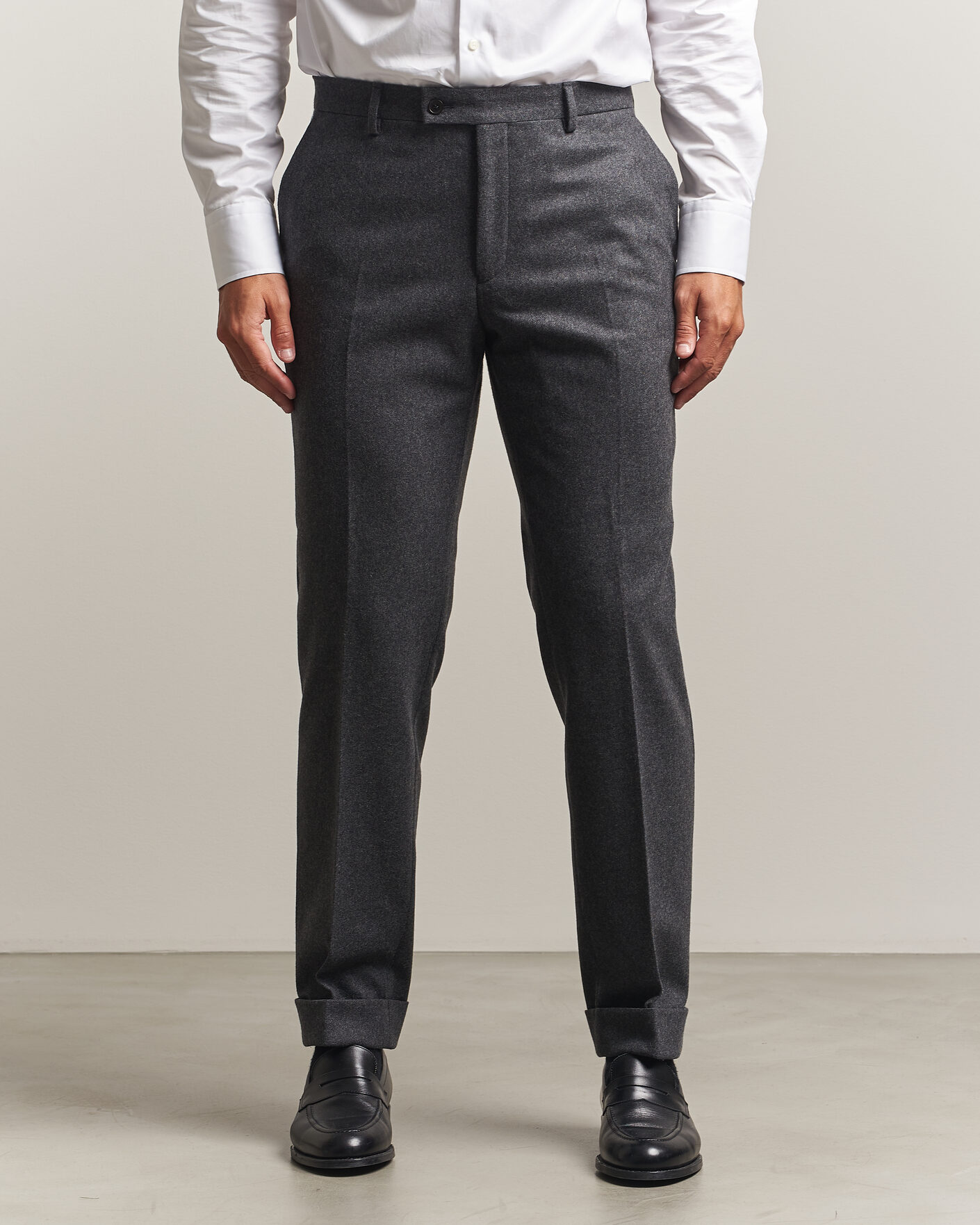 Uomini | Pantaloni | Morris | Flannel Suit Trousers Grey