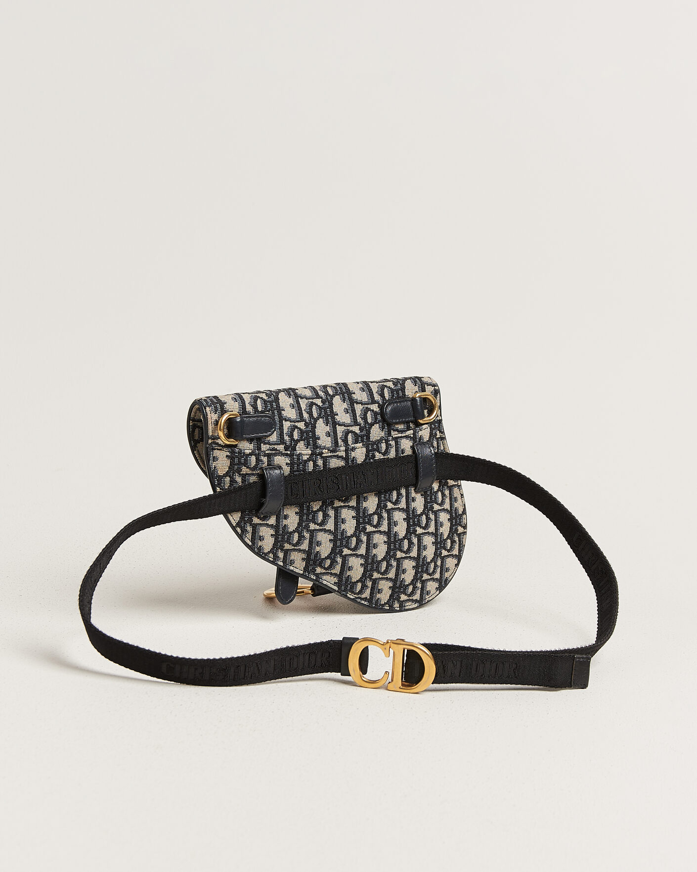 Uomini | Pre-Owned & Vintage Bags | Dior Pre-Owned | Saddle Belt Pouch Bag Oblique Jacquard Blue
