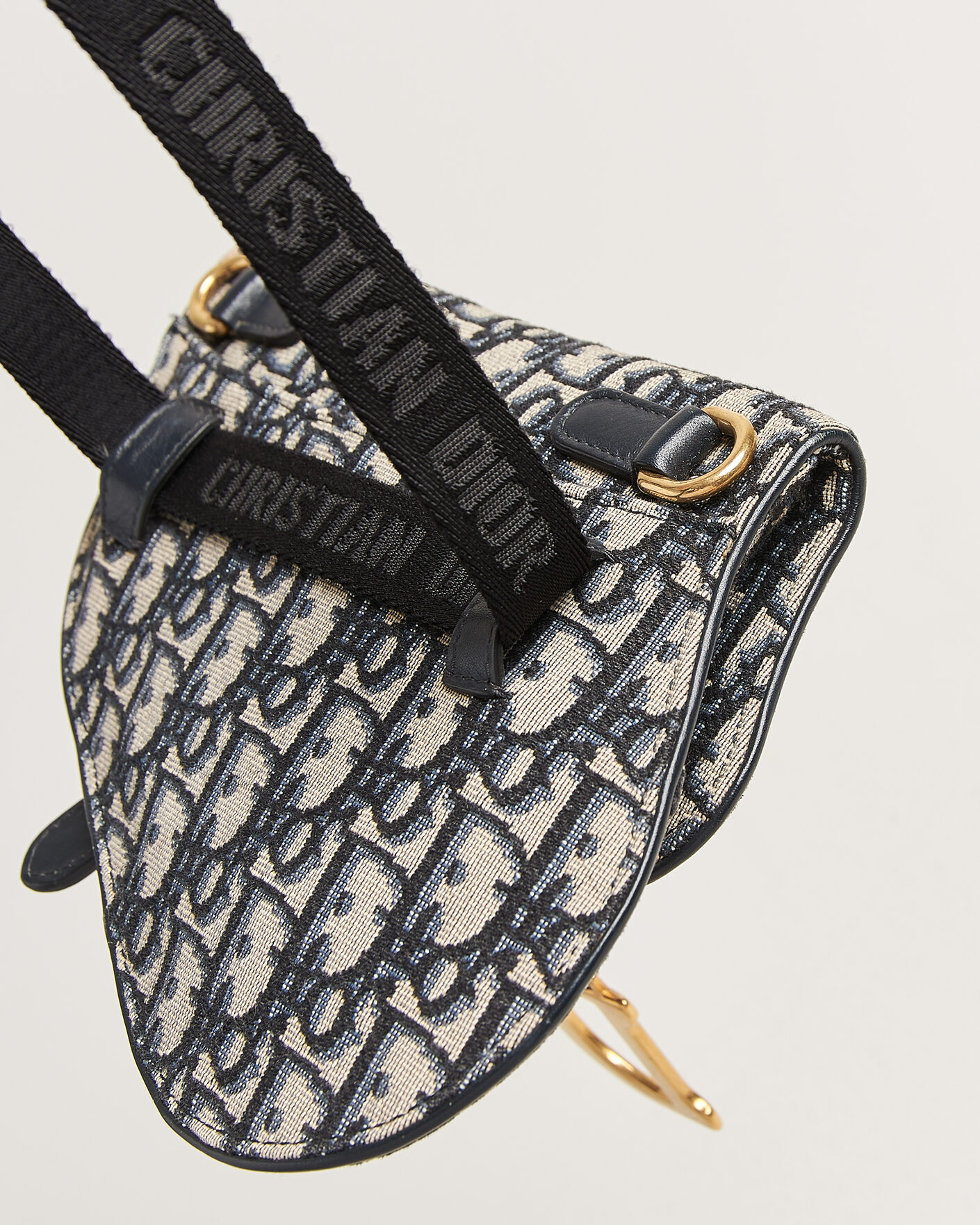 Uomini | Pre-Owned & Vintage Bags | Dior Pre-Owned | Saddle Belt Pouch Bag Oblique Jacquard Blue
