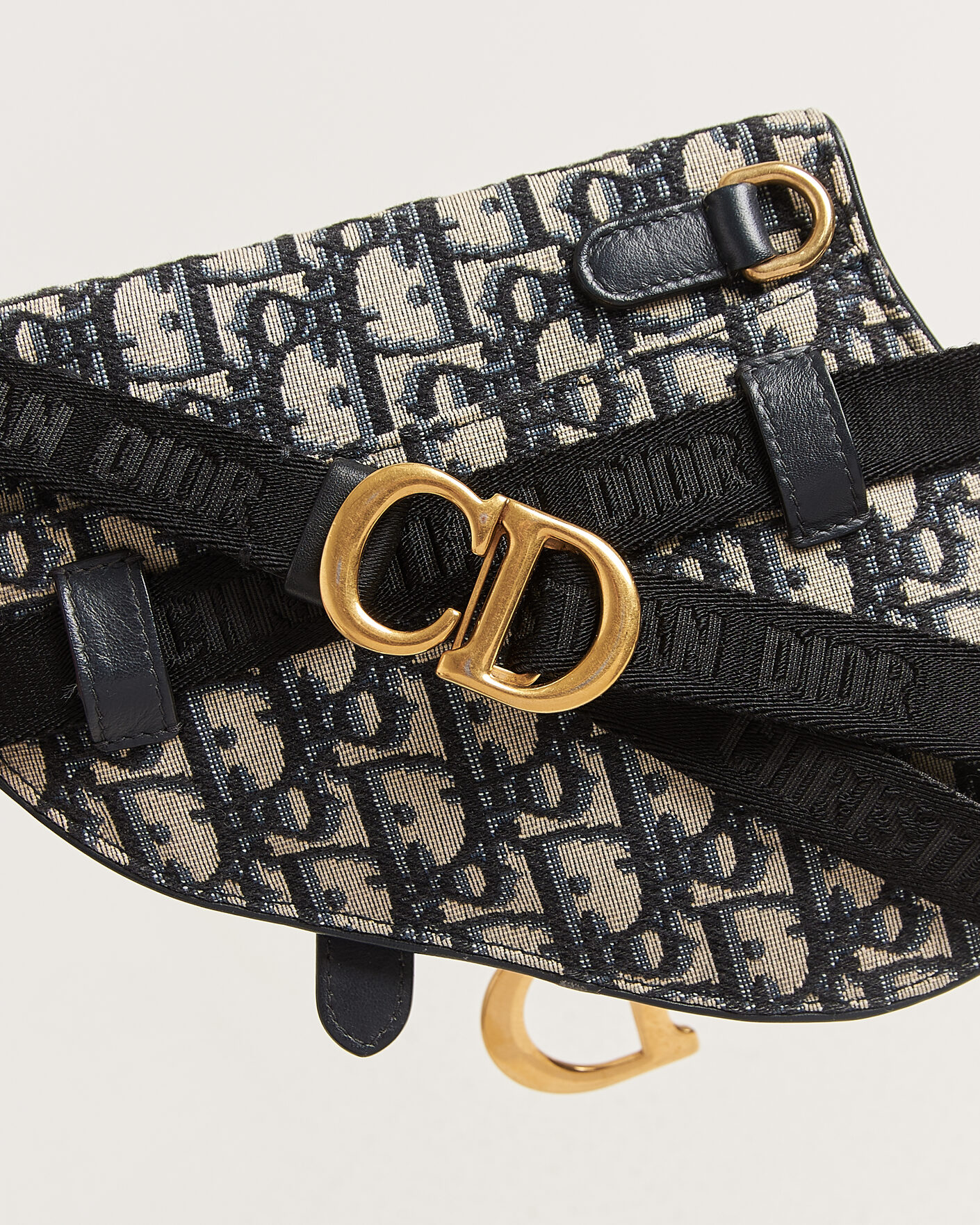 Uomini | Pre-Owned & Vintage Bags | Dior Pre-Owned | Saddle Belt Pouch Bag Oblique Jacquard Blue