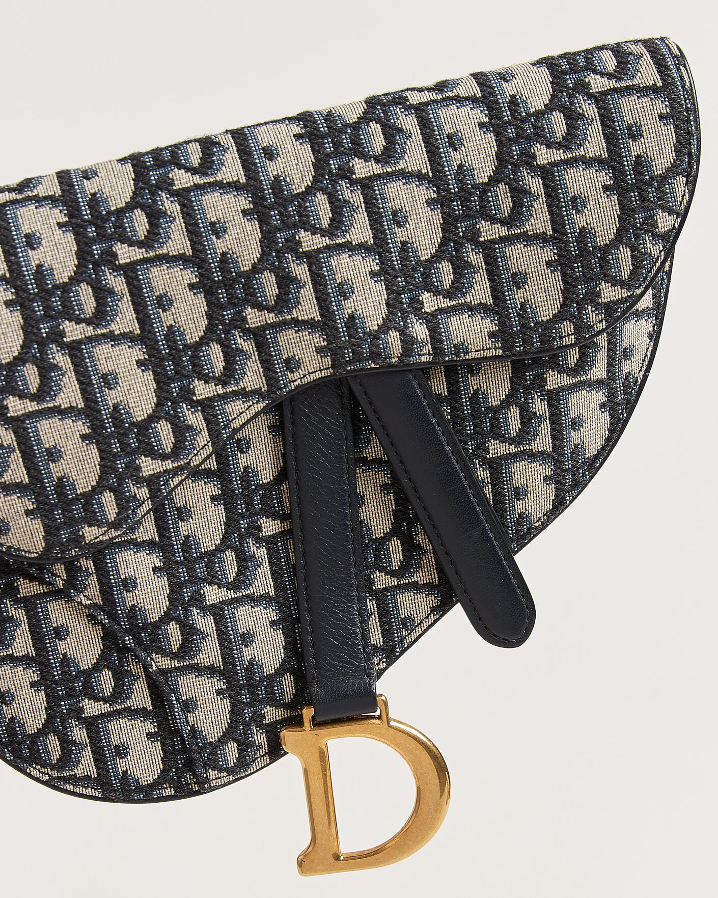 Uomini | Pre-Owned & Vintage Bags | Dior Pre-Owned | Saddle Belt Bag Oblique Jacquard Blue