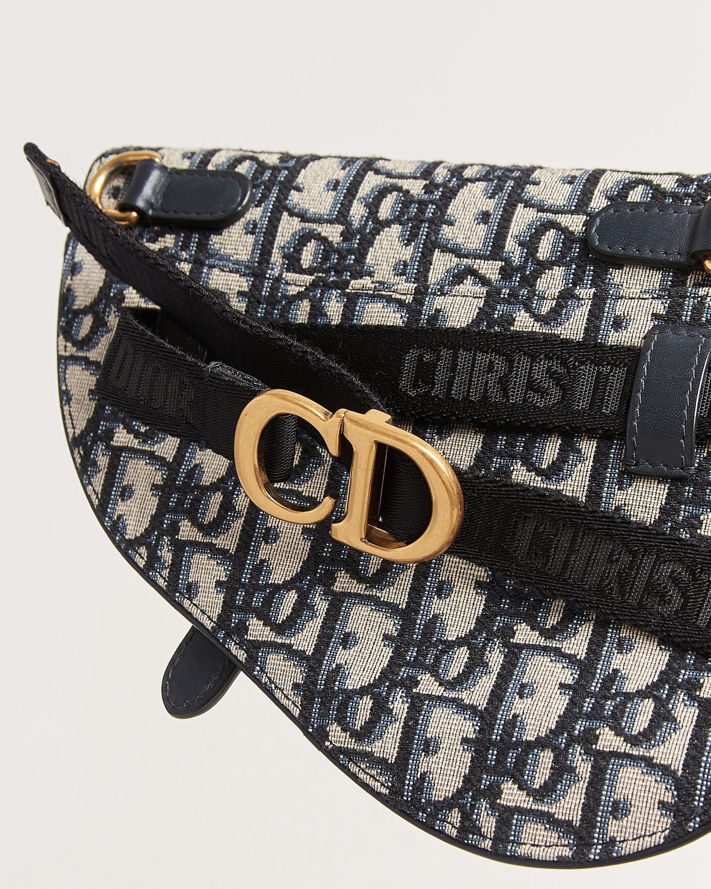 Uomini | Pre-Owned & Vintage Bags | Dior Pre-Owned | Saddle Belt Bag Oblique Jacquard Blue