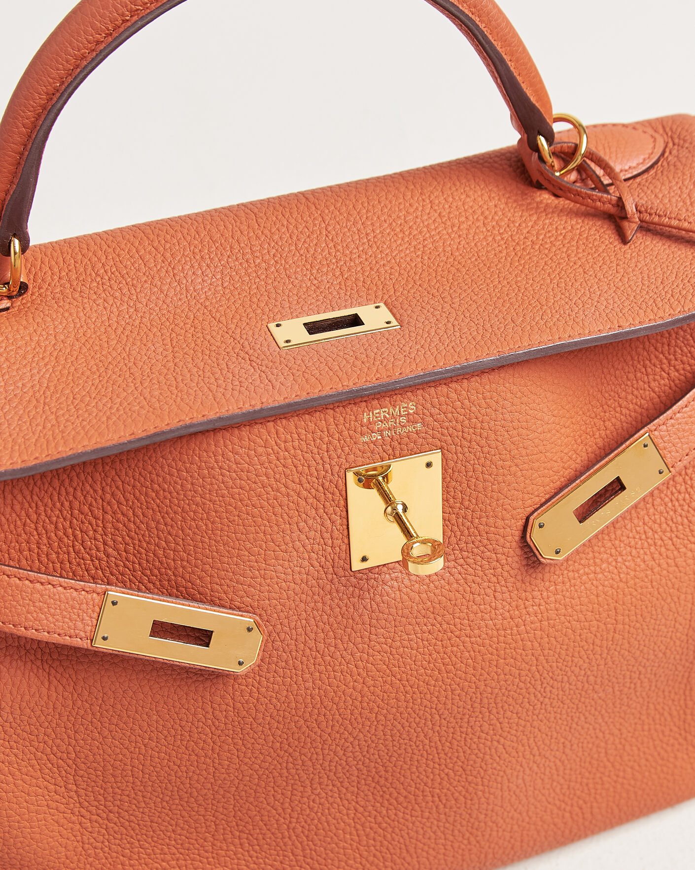 Uomini | Pre-Owned & Vintage Bags | Hermès Pre-Owned | Kelly 32 Togo Leather Orange