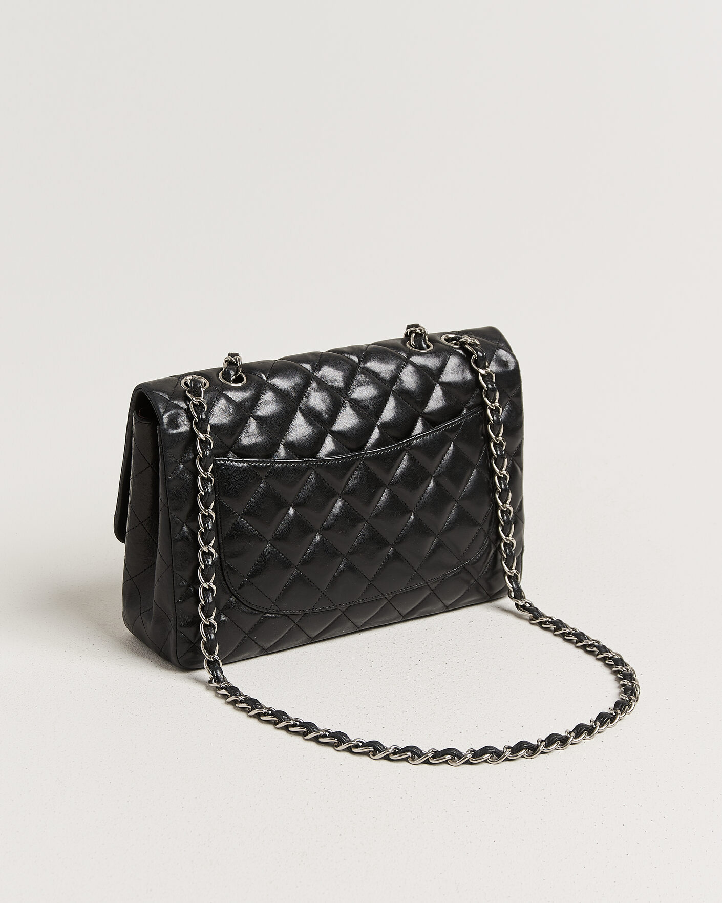 Uomini | Pre-Owned & Vintage Bags | Chanel Pre-Owned | Classic Jumbo Single Flap Bag Lambskin Black