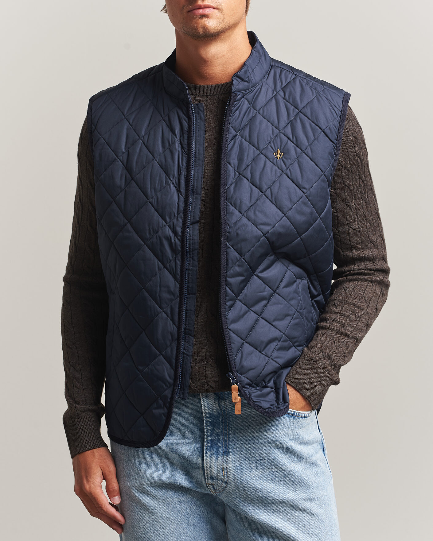 Uomini | Gilet | Morris | Teddy Quilted Vest Old Blue