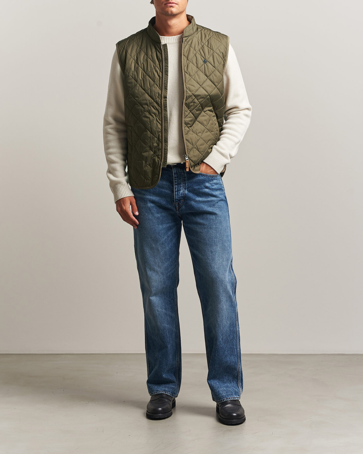Uomini | Gilet | Morris | Teddy Quilted Vest Olive
