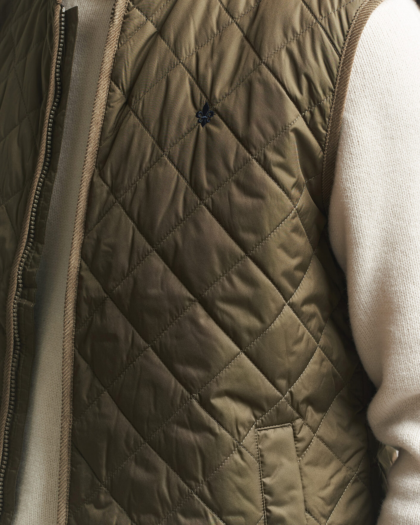 Uomini | Gilet | Morris | Teddy Quilted Vest Olive