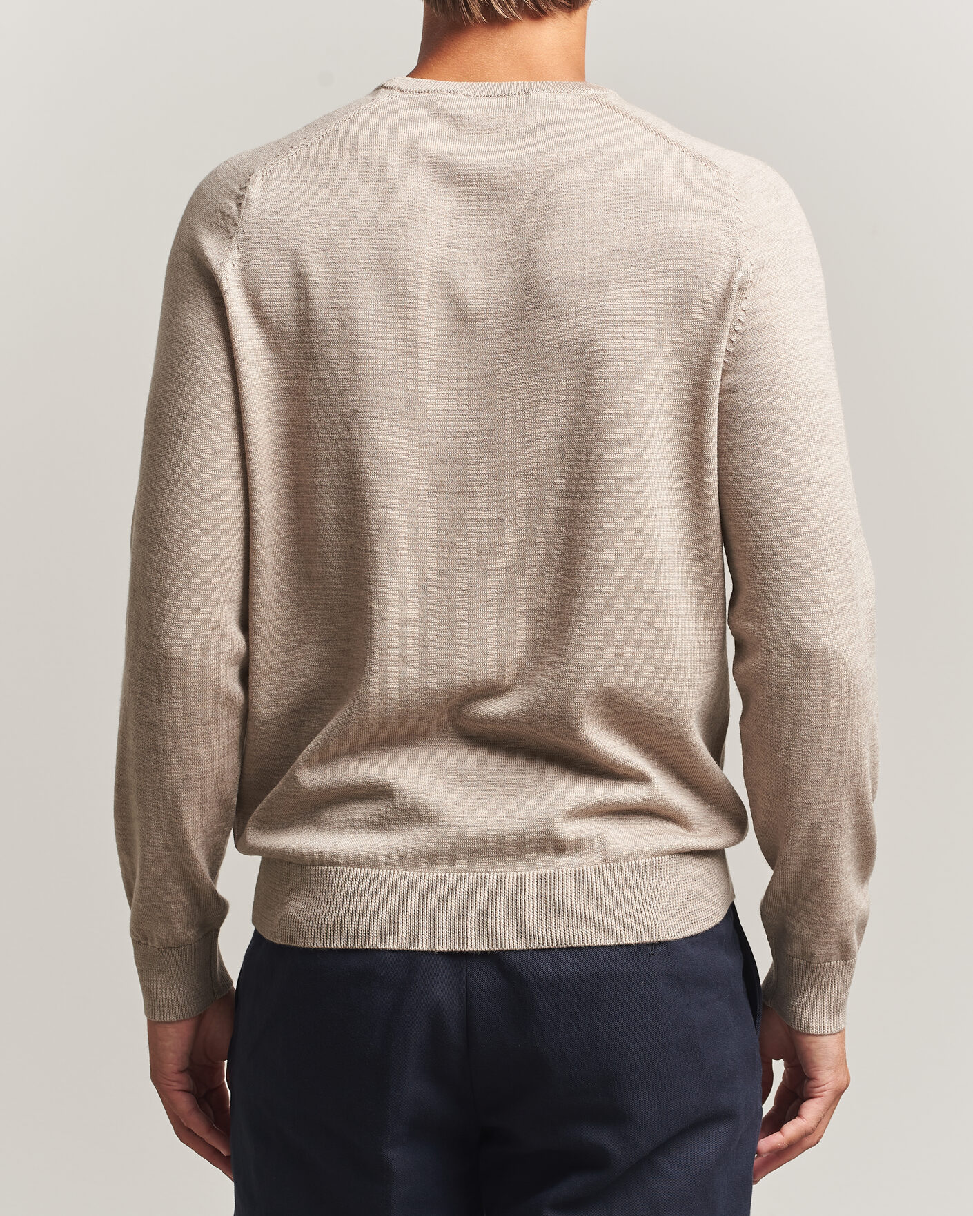 Uomini | Maglieria | Morris | Merino O-Neck Khaki