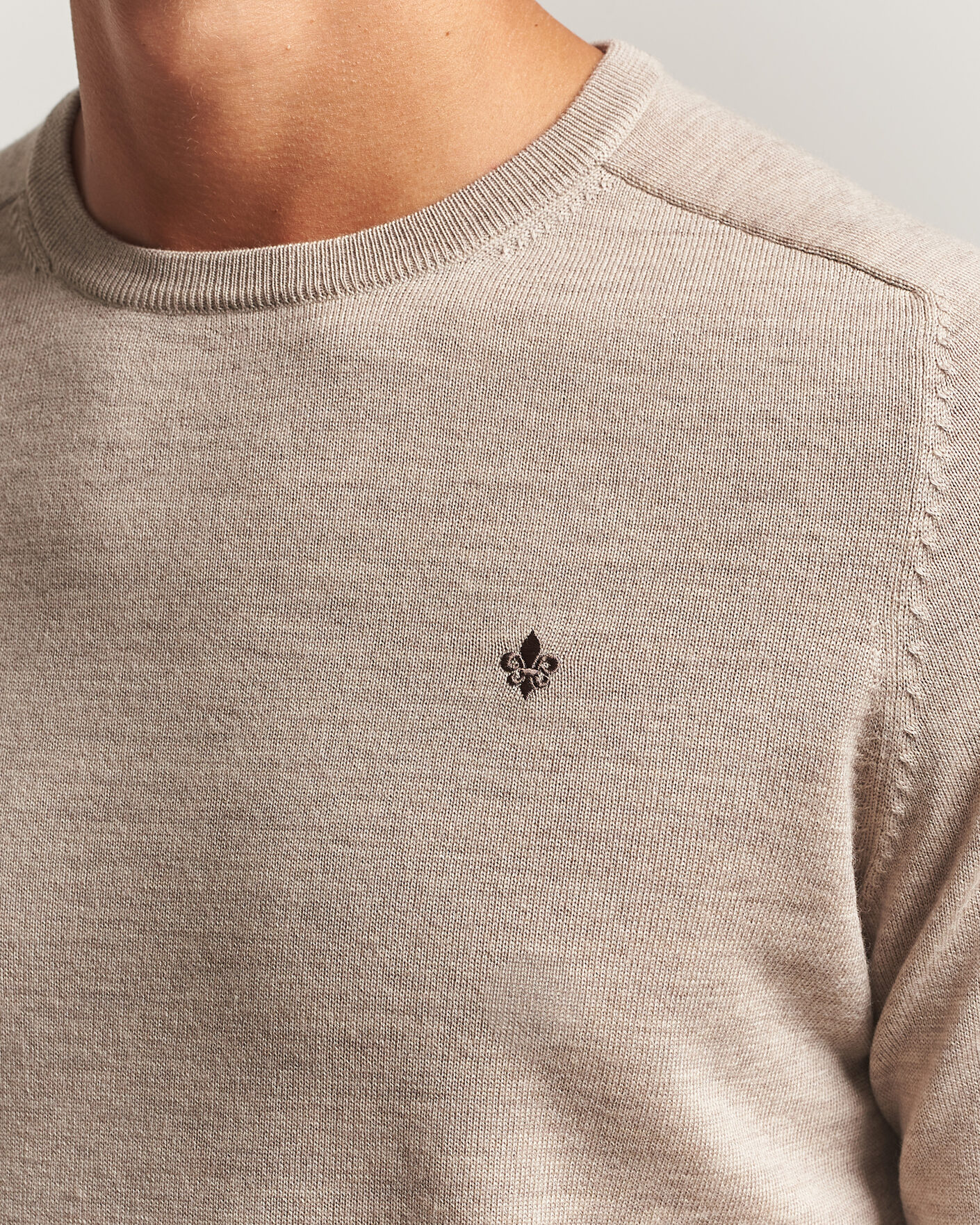 Uomini | Maglieria | Morris | Merino O-Neck Khaki