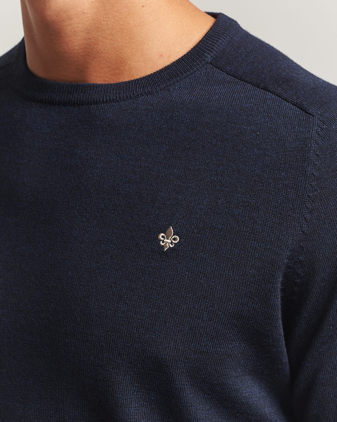 Uomini | Maglieria | Morris | Merino O-Neck Navy