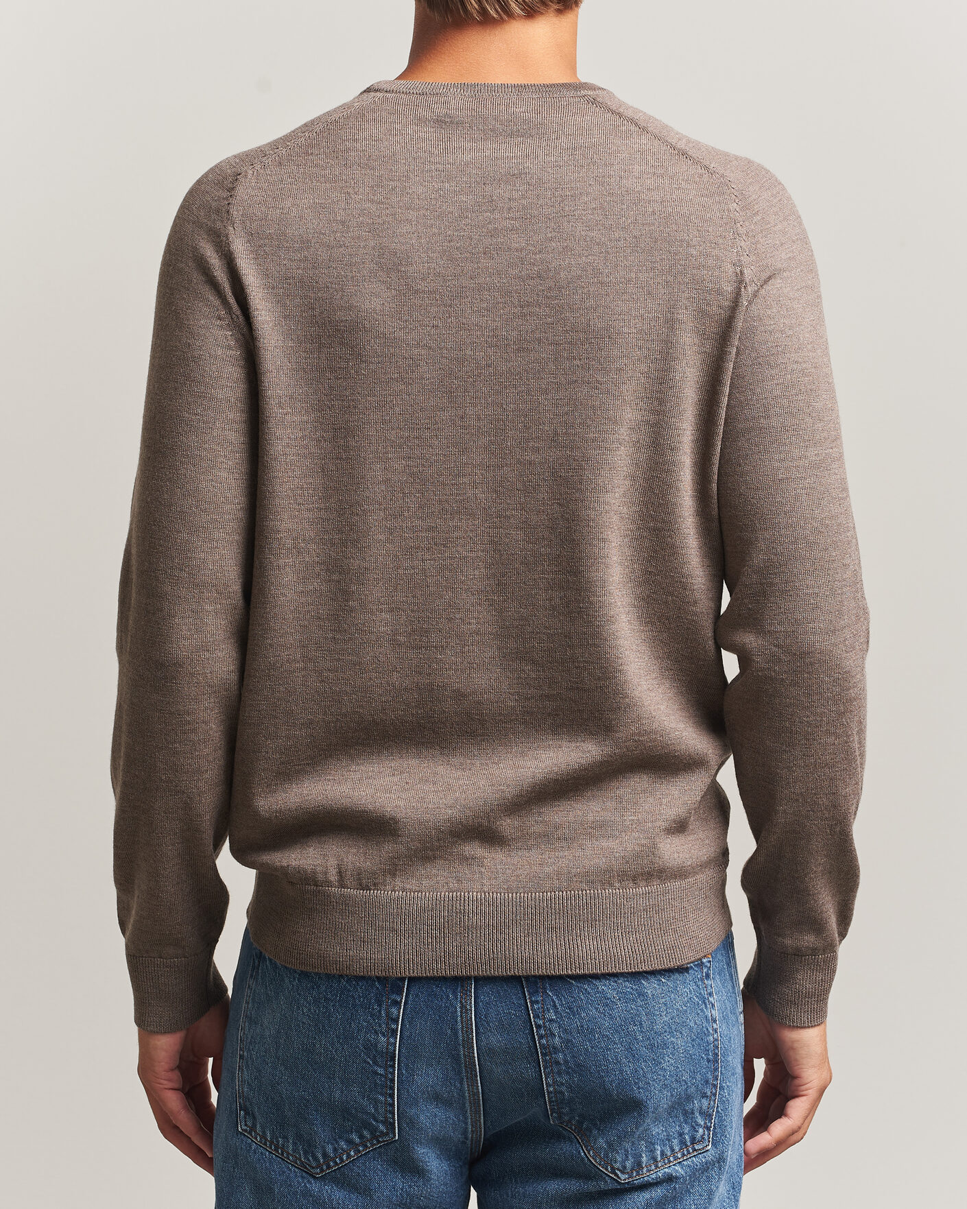 Uomini | Maglieria | Morris | Merino O-Neck Brown