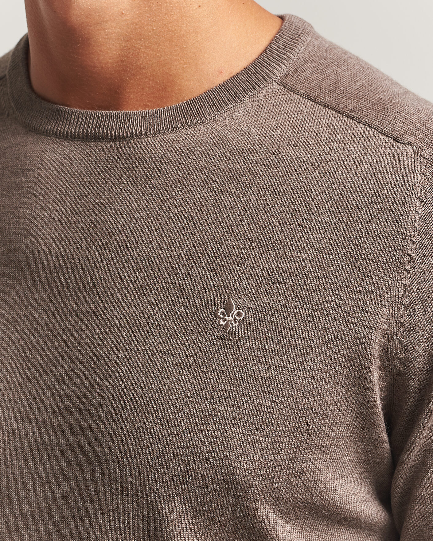 Uomini | Maglieria | Morris | Merino O-Neck Brown