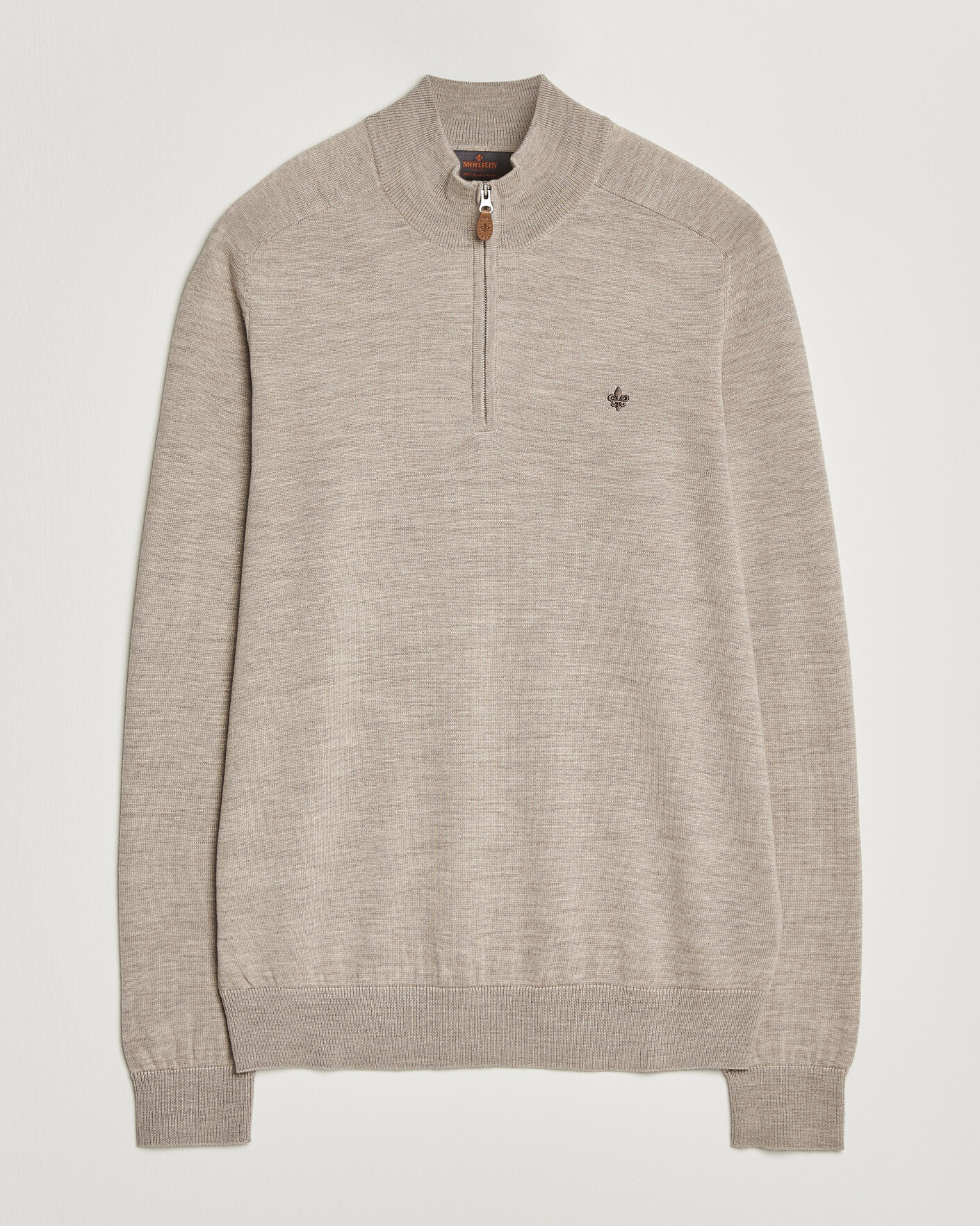 Uomini | Maglieria | Morris | John Merino Half Zip Khaki