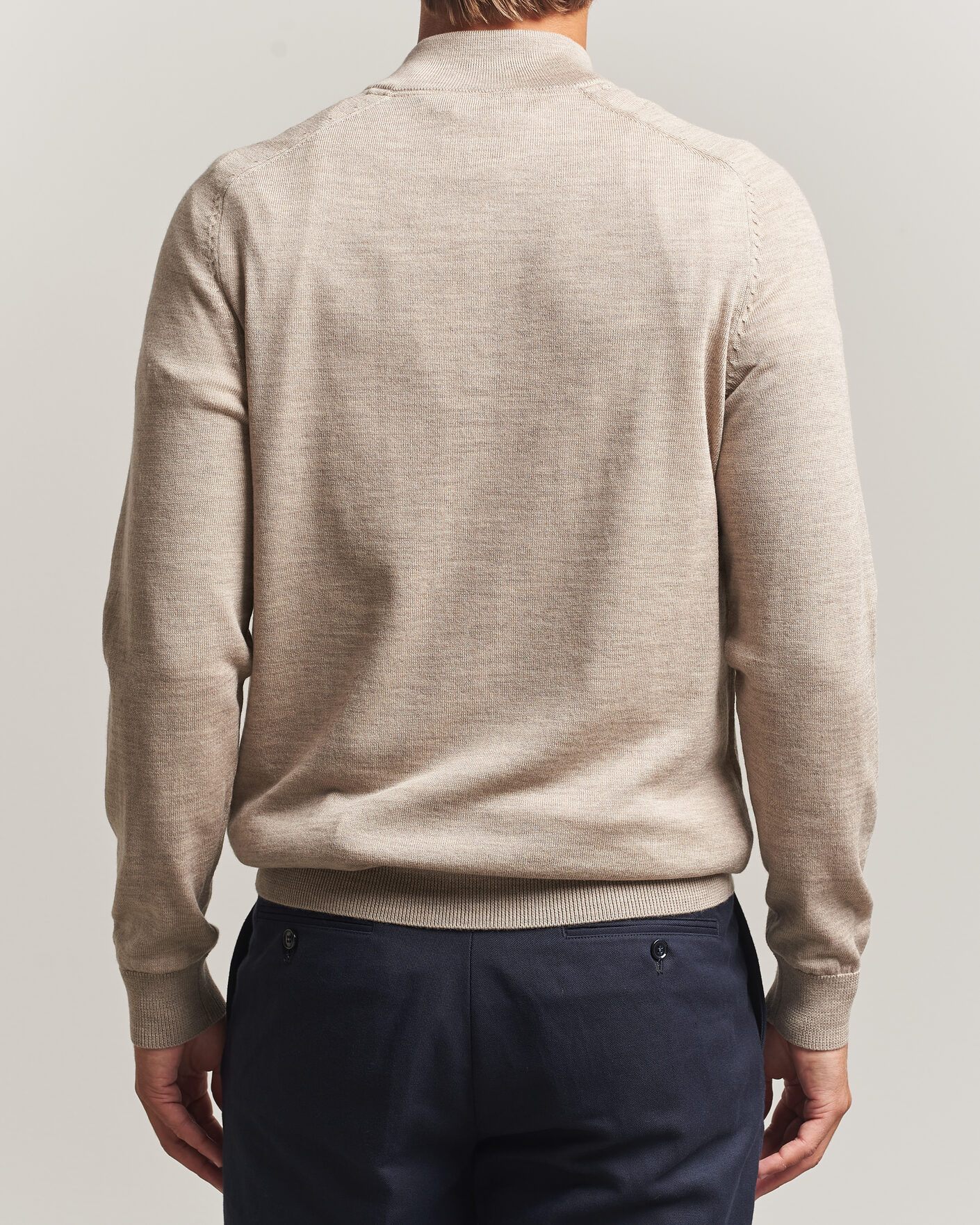 Uomini | Maglieria | Morris | John Merino Half Zip Khaki