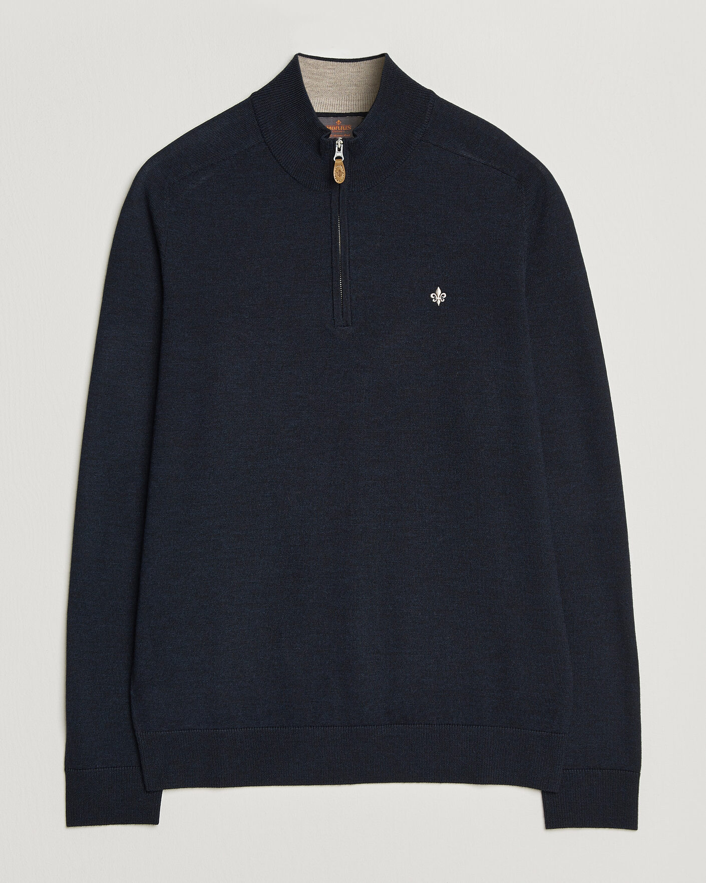 Uomini | Maglieria | Morris | John Merino Half Zip Navy