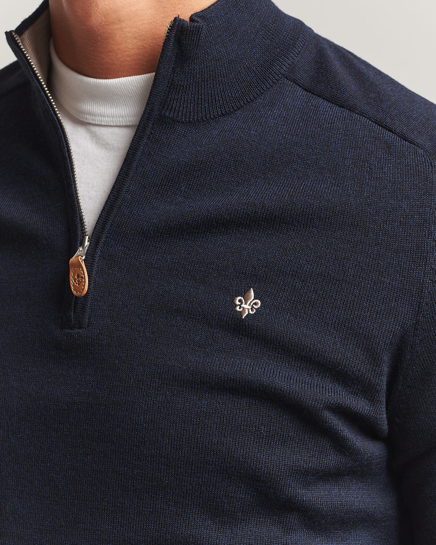 Uomini | Maglieria | Morris | John Merino Half Zip Navy