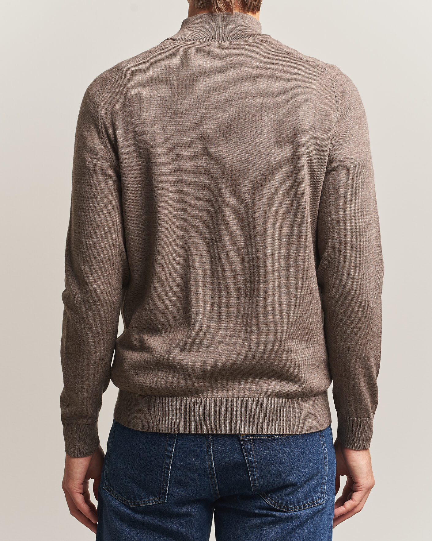 Uomini | Maglieria | Morris | John Merino Half Zip Brown