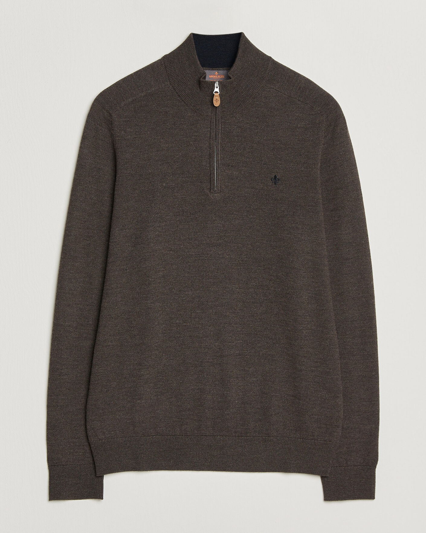 Uomini | Maglieria | Morris | John Merino Half Zip Brown