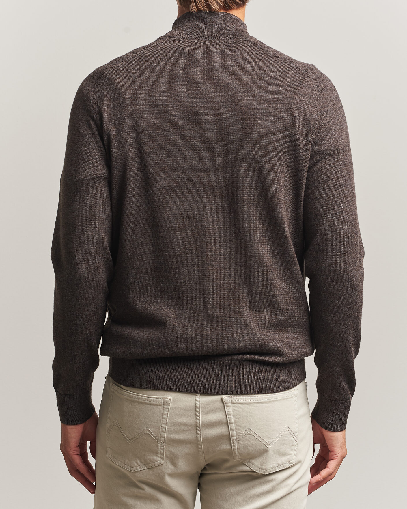 Uomini | Maglieria | Morris | John Merino Half Zip Brown