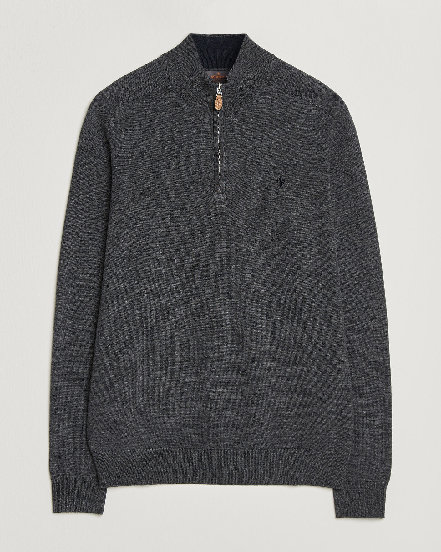 Uomini | Maglieria | Morris | John Merino Half Zip Grey