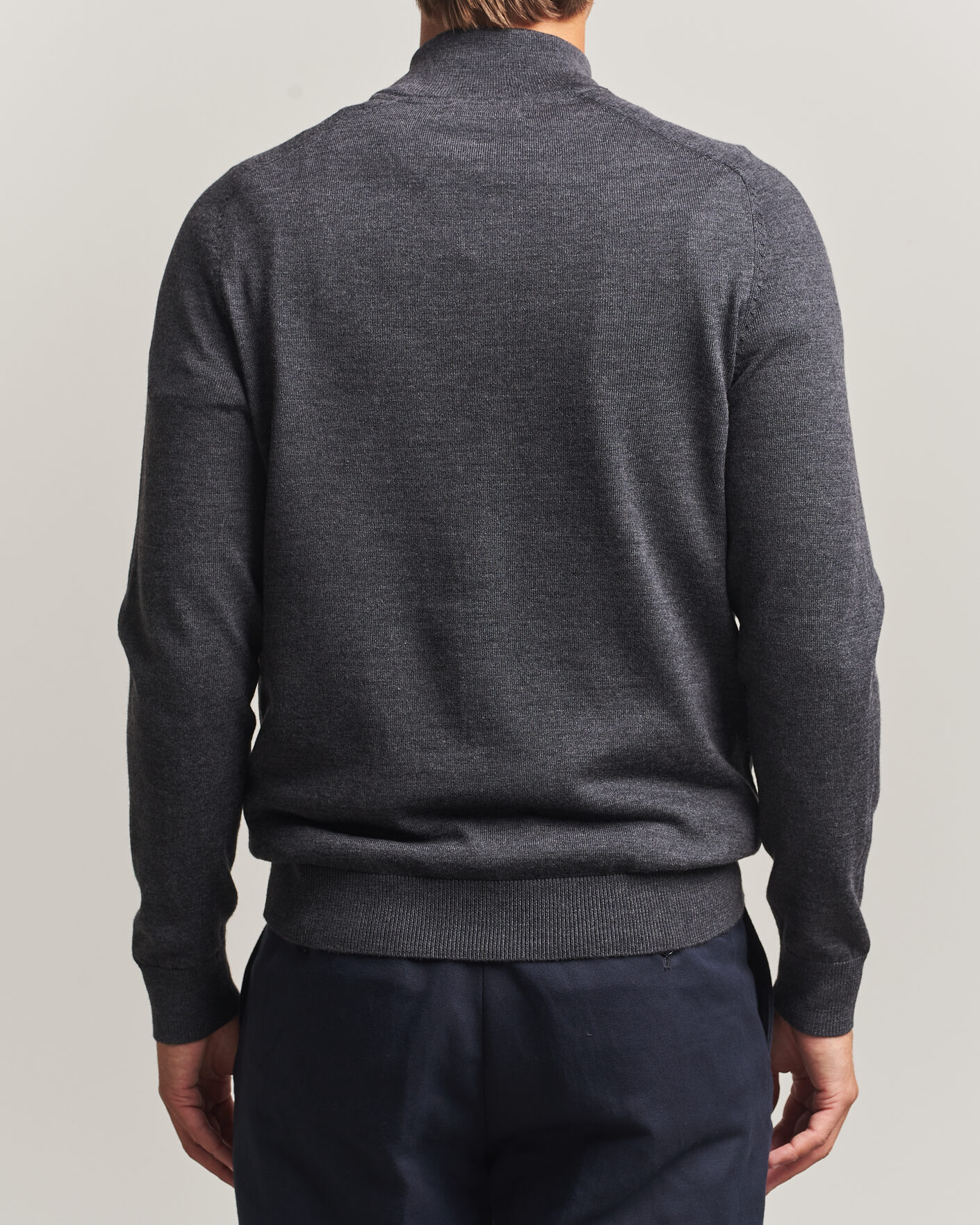 Uomini | Maglieria | Morris | John Merino Half Zip Grey