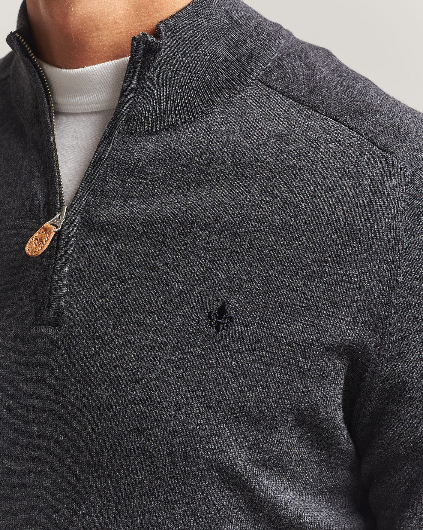 Uomini | Maglieria | Morris | John Merino Half Zip Grey