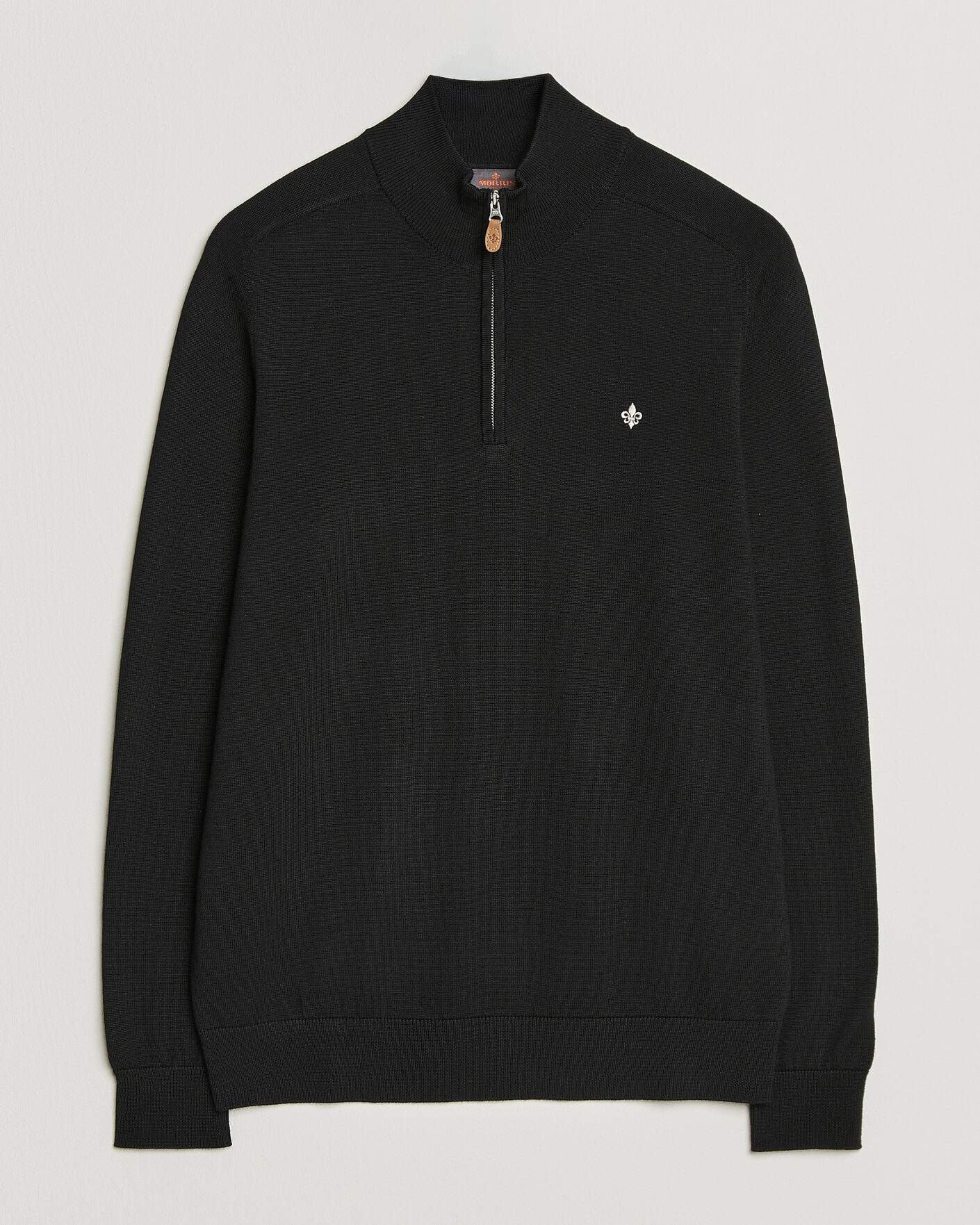 Uomini | Maglieria | Morris | John Merino Half Zip Black