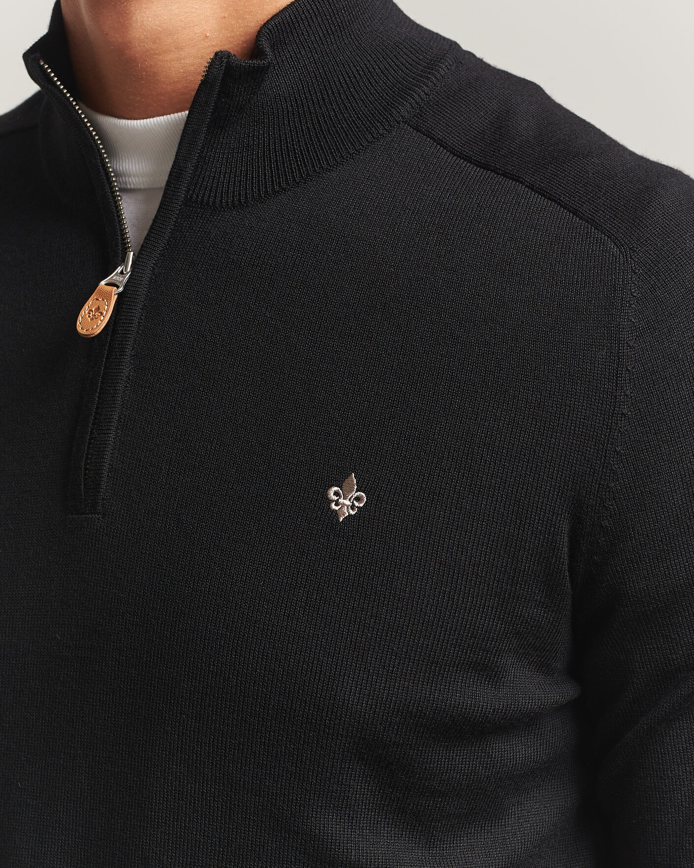 Uomini | Maglieria | Morris | John Merino Half Zip Black