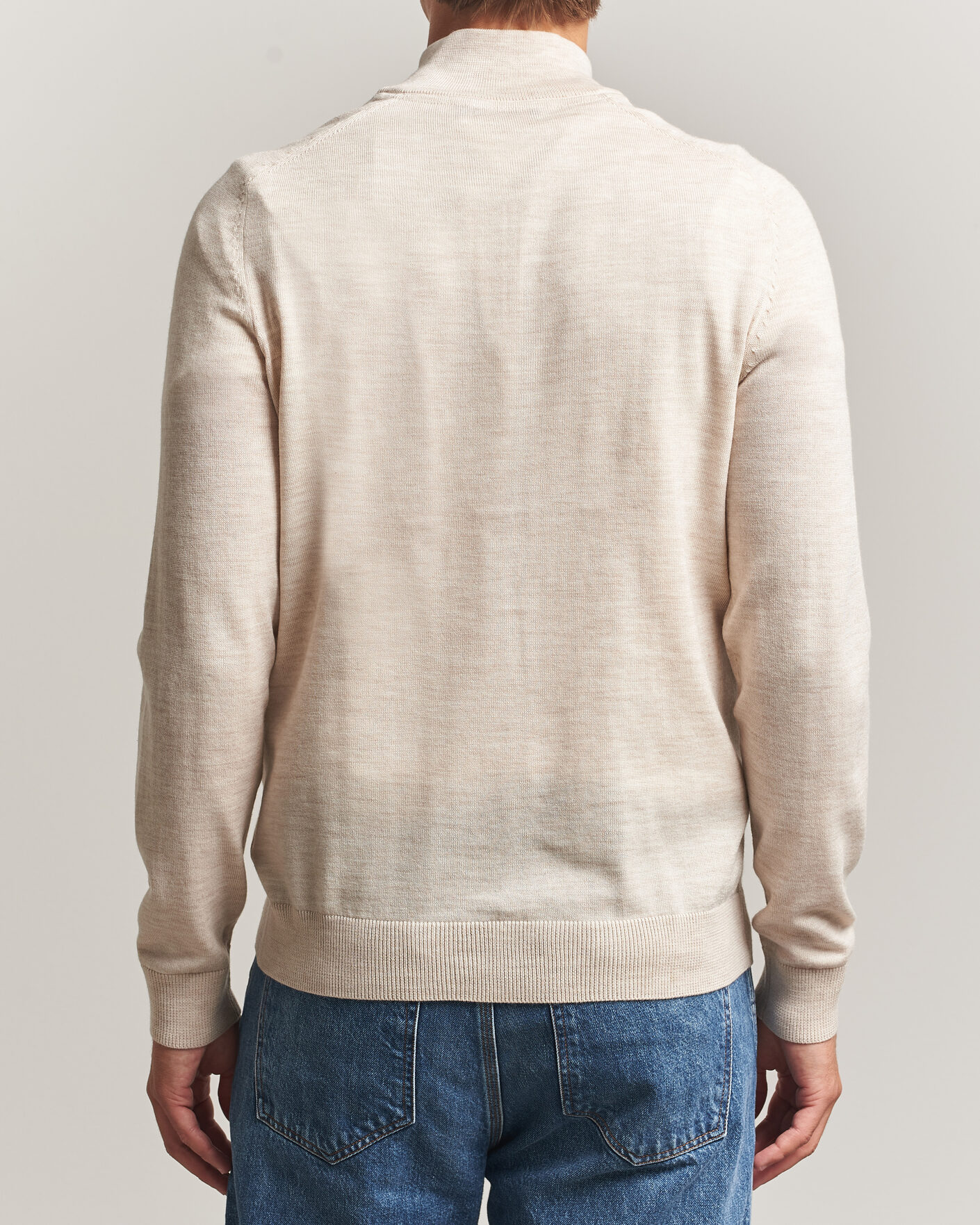 Uomini | Maglieria | Morris | John Merino Half Zip Off White