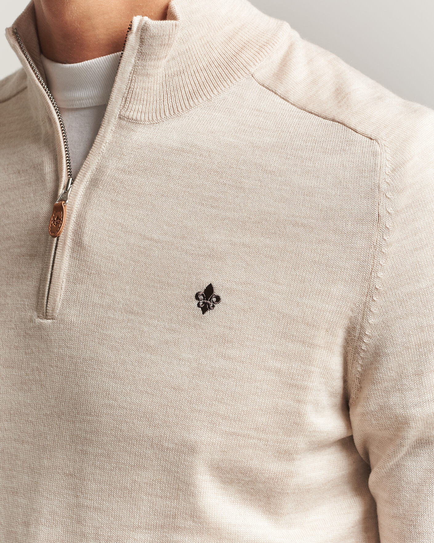 Uomini | Maglieria | Morris | John Merino Half Zip Off White