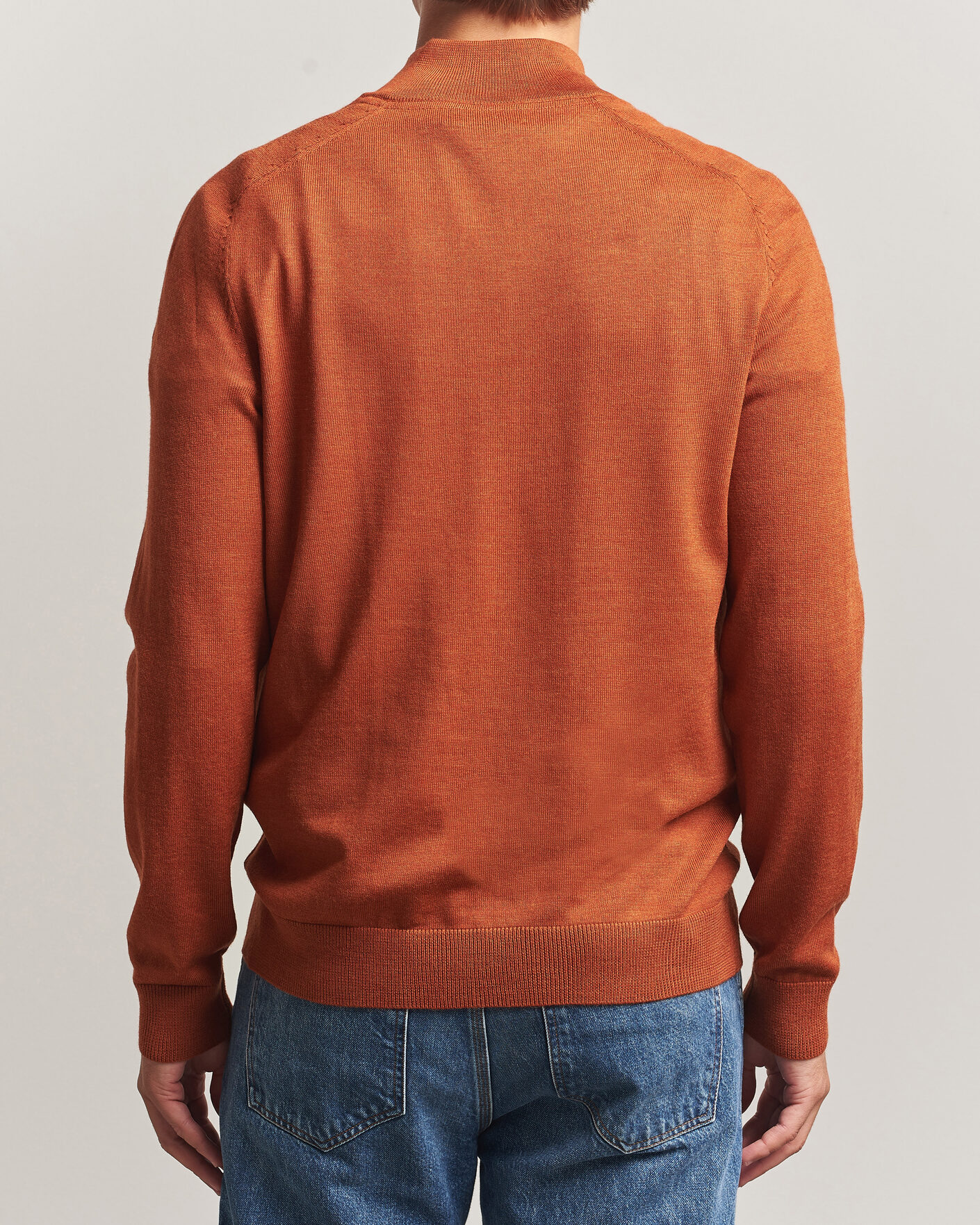 Uomini | Maglieria | Morris | John Merino Half Zip Orange