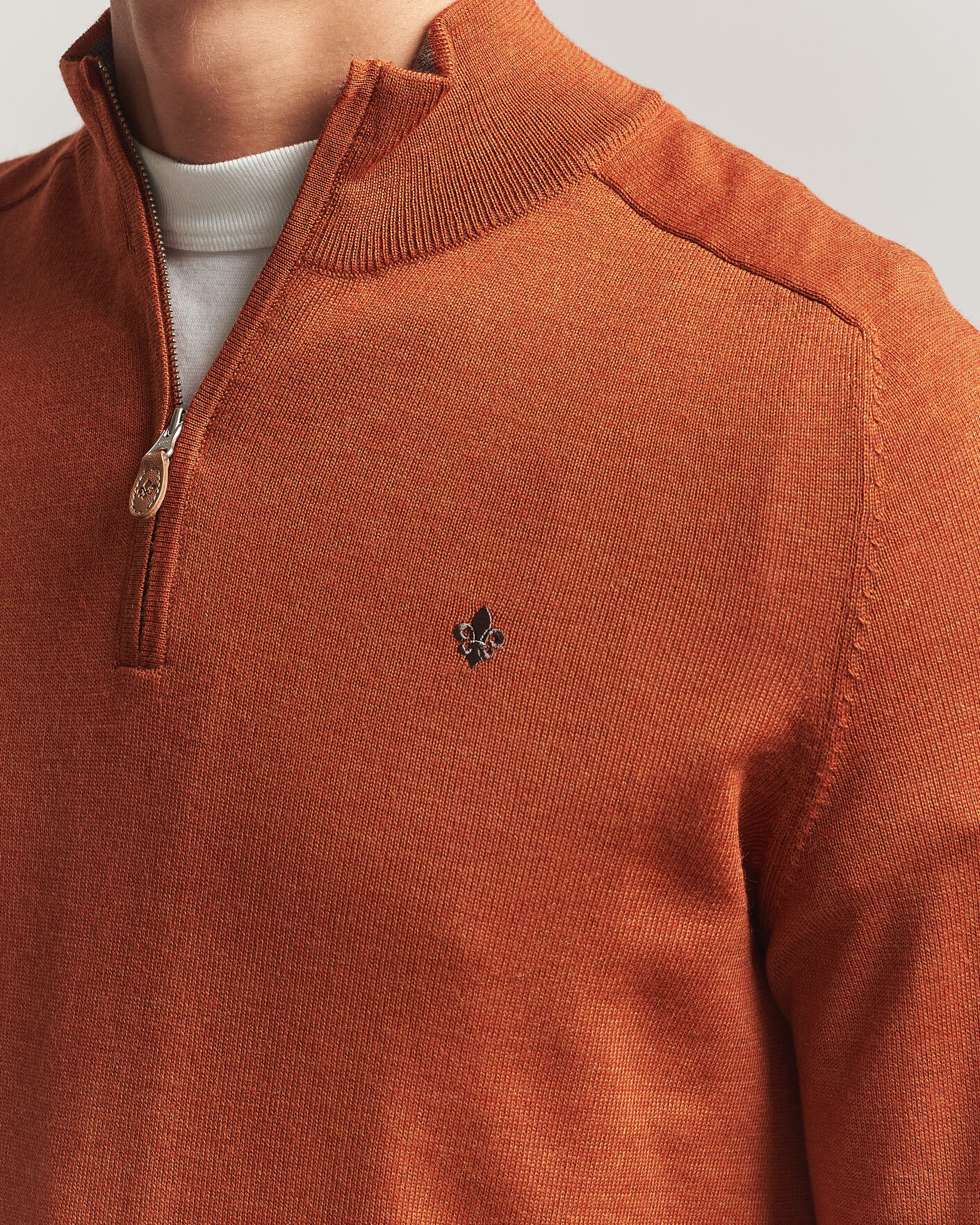 Uomini | Maglieria | Morris | John Merino Half Zip Orange