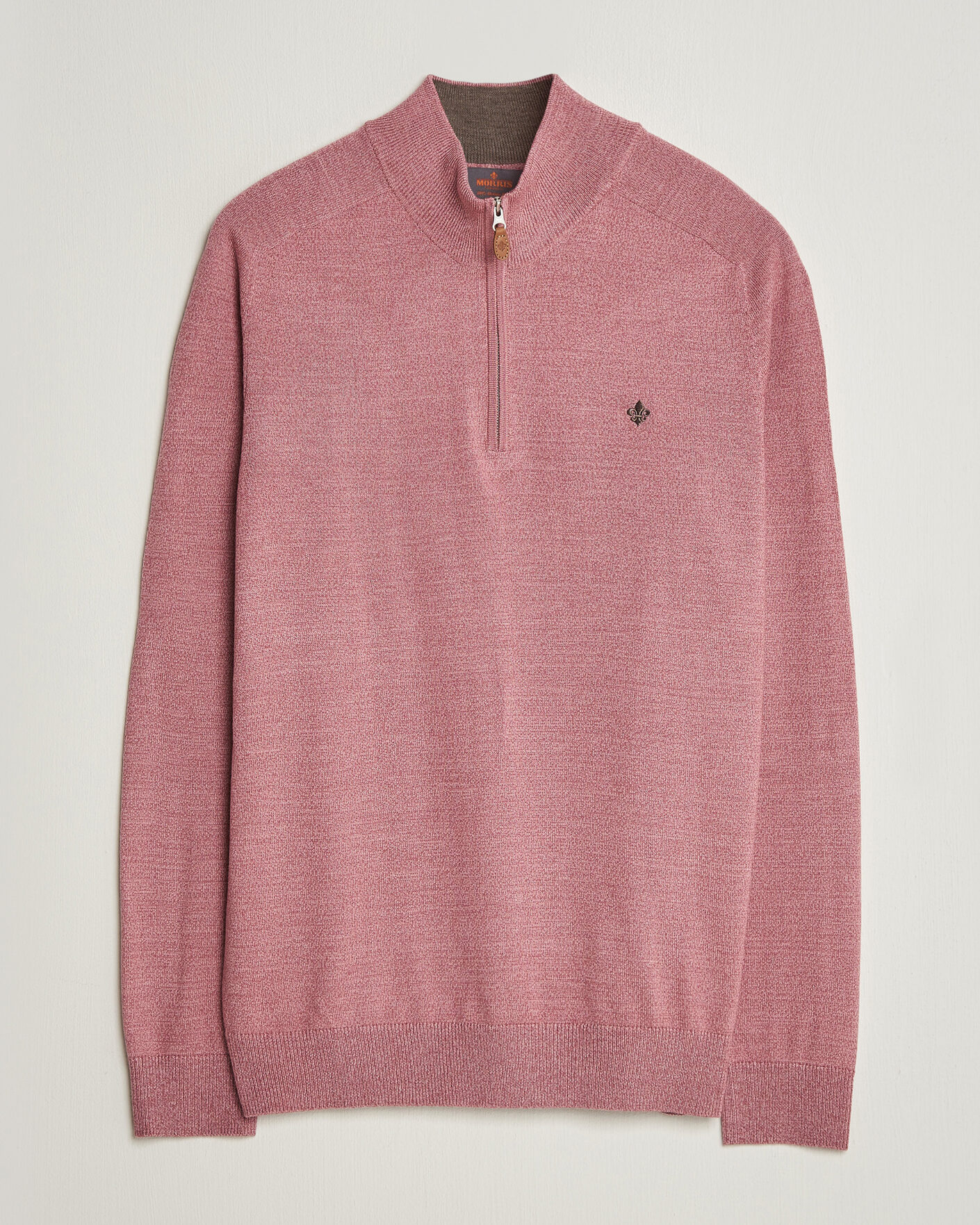 Uomini | Maglieria | Morris | John Merino Half Zip Cerise