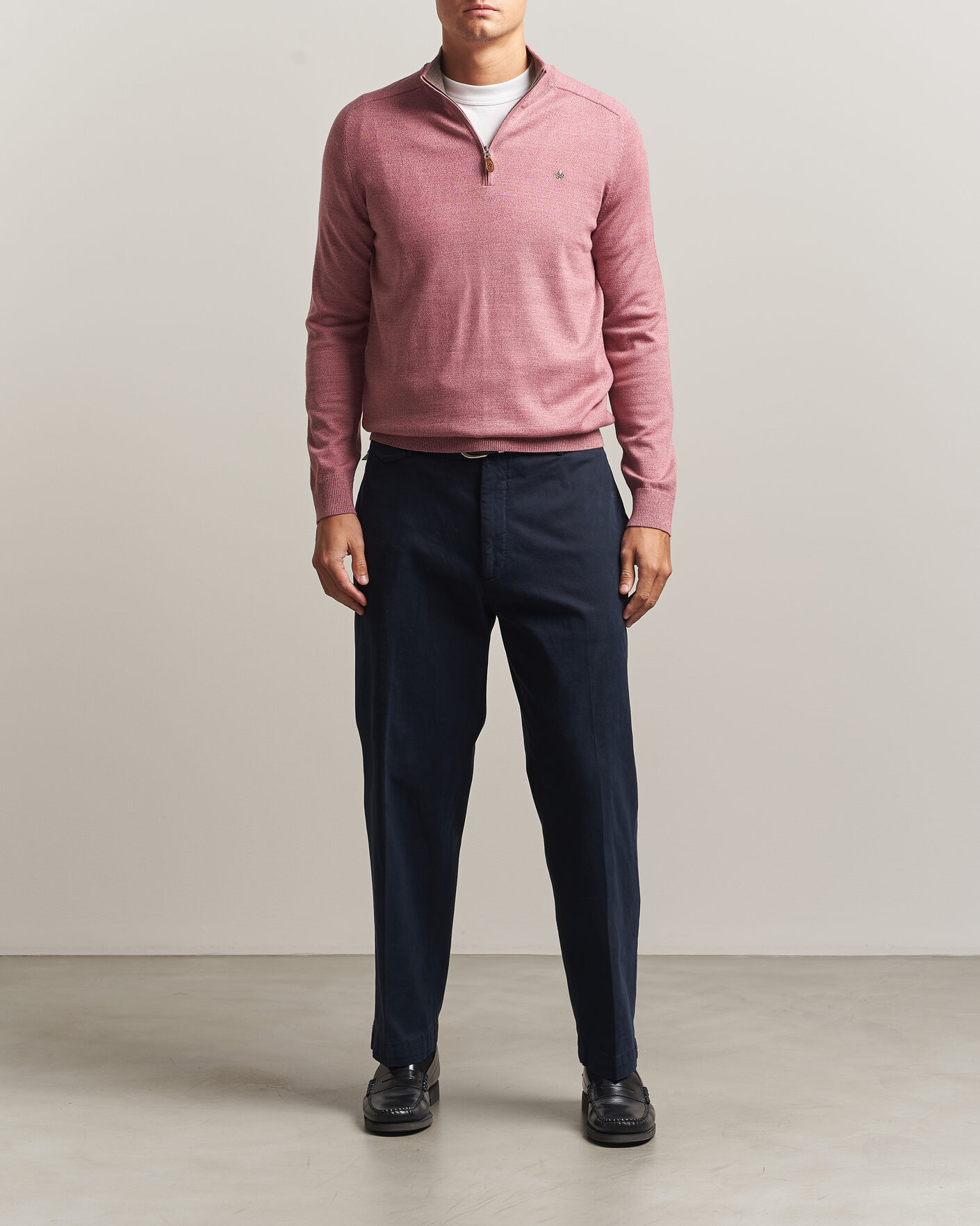 Uomini | Maglieria | Morris | John Merino Half Zip Cerise